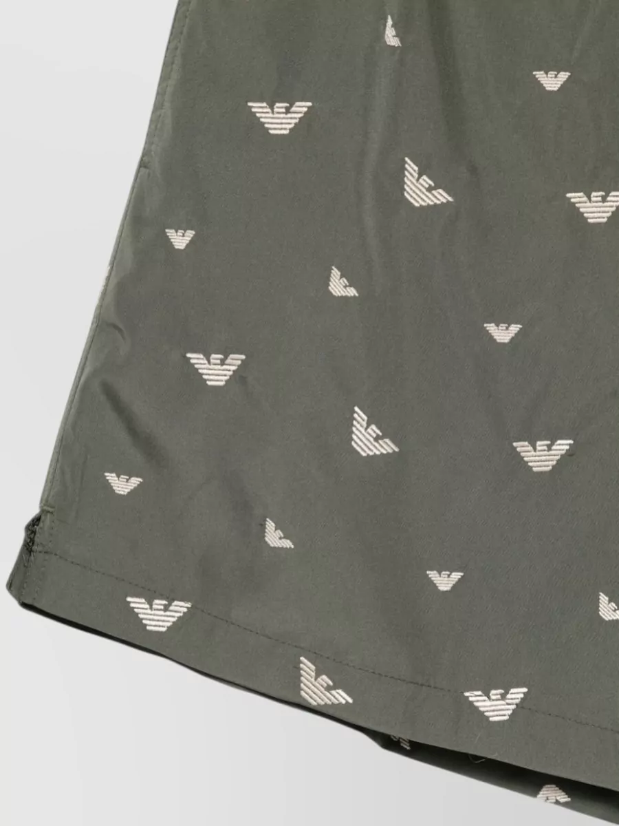 Emporio Armani Logo-Embroidered Swim Shorts