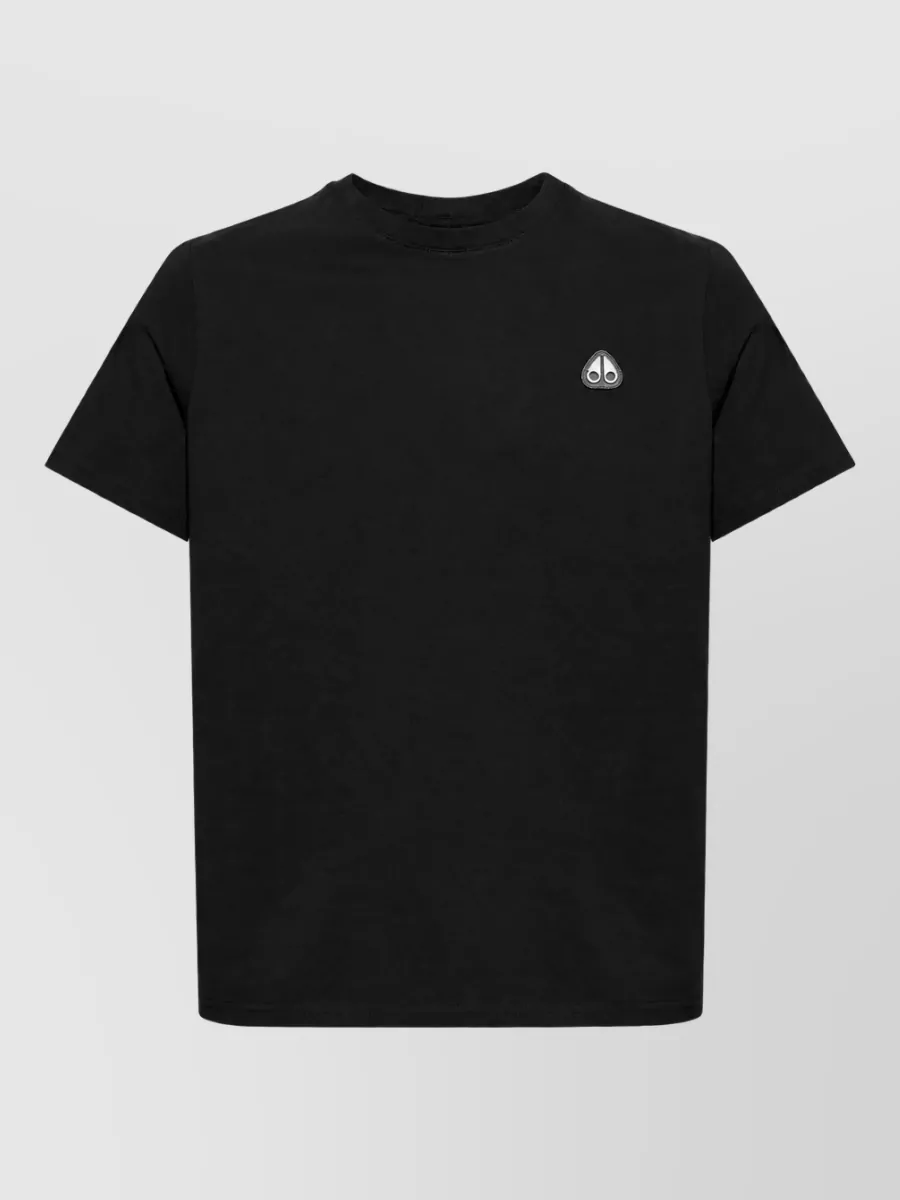Moose Knuckles Ribbed Cotton Logo Print T-Shirt