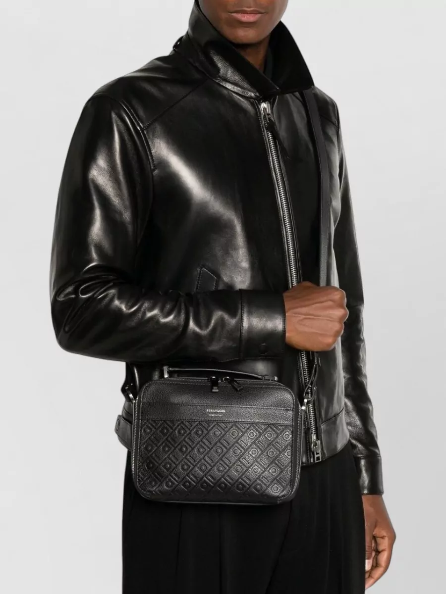 Ferragamo Leather Embossed Crossbody Bag