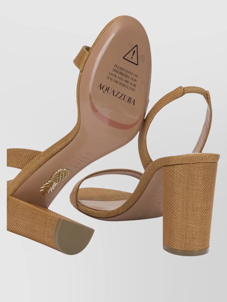 Aquazzura Leather Block Heel Sandals