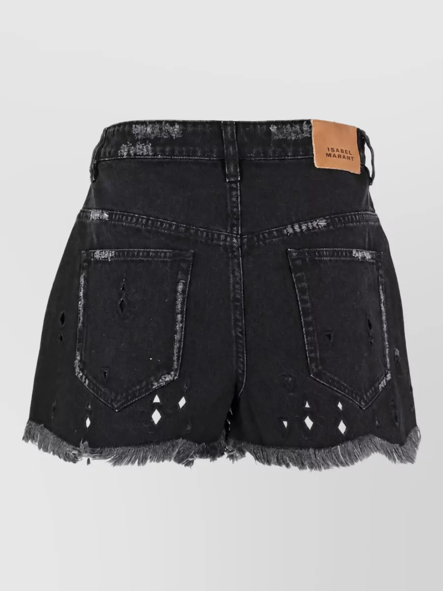 Isabel Marant Embroidered Denim Shorts
