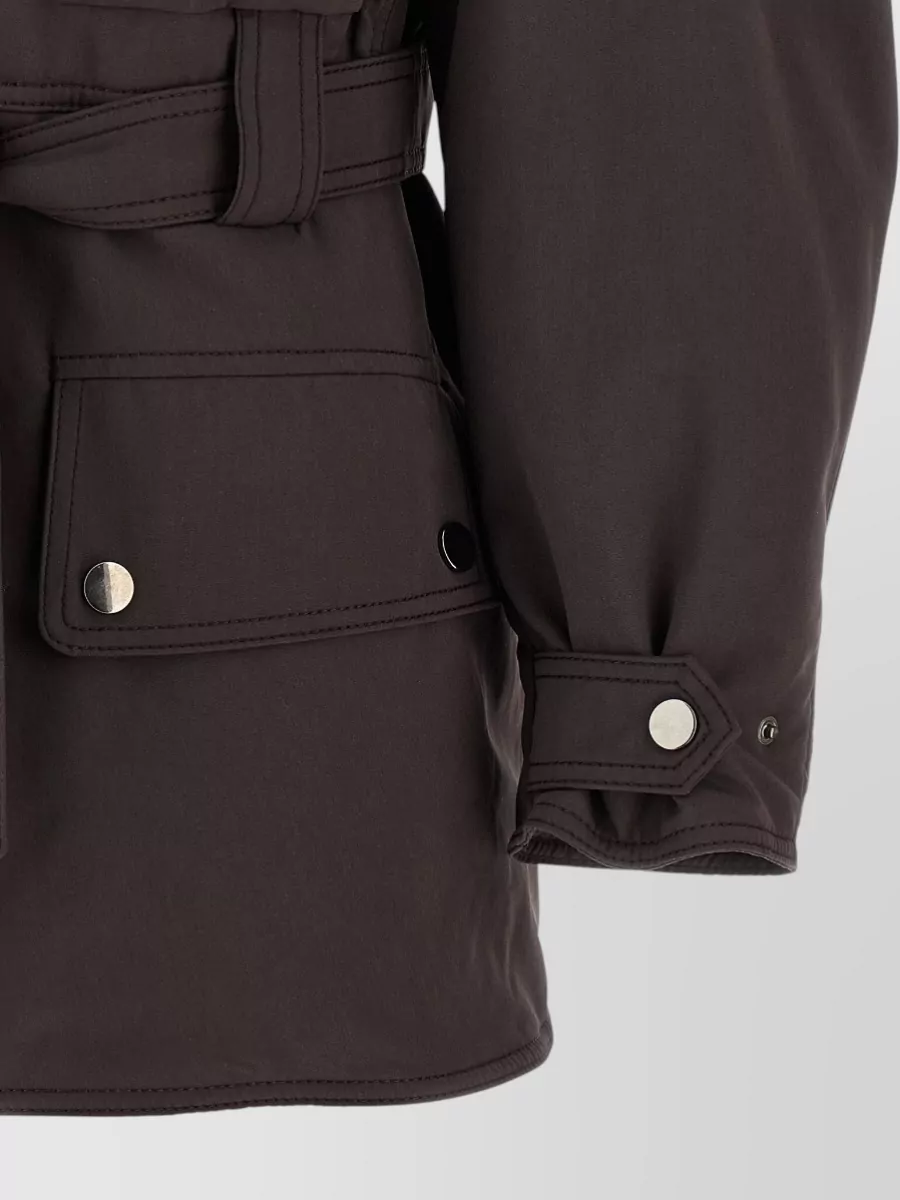 The Andamane Suede-Effect Belted Military Jacket