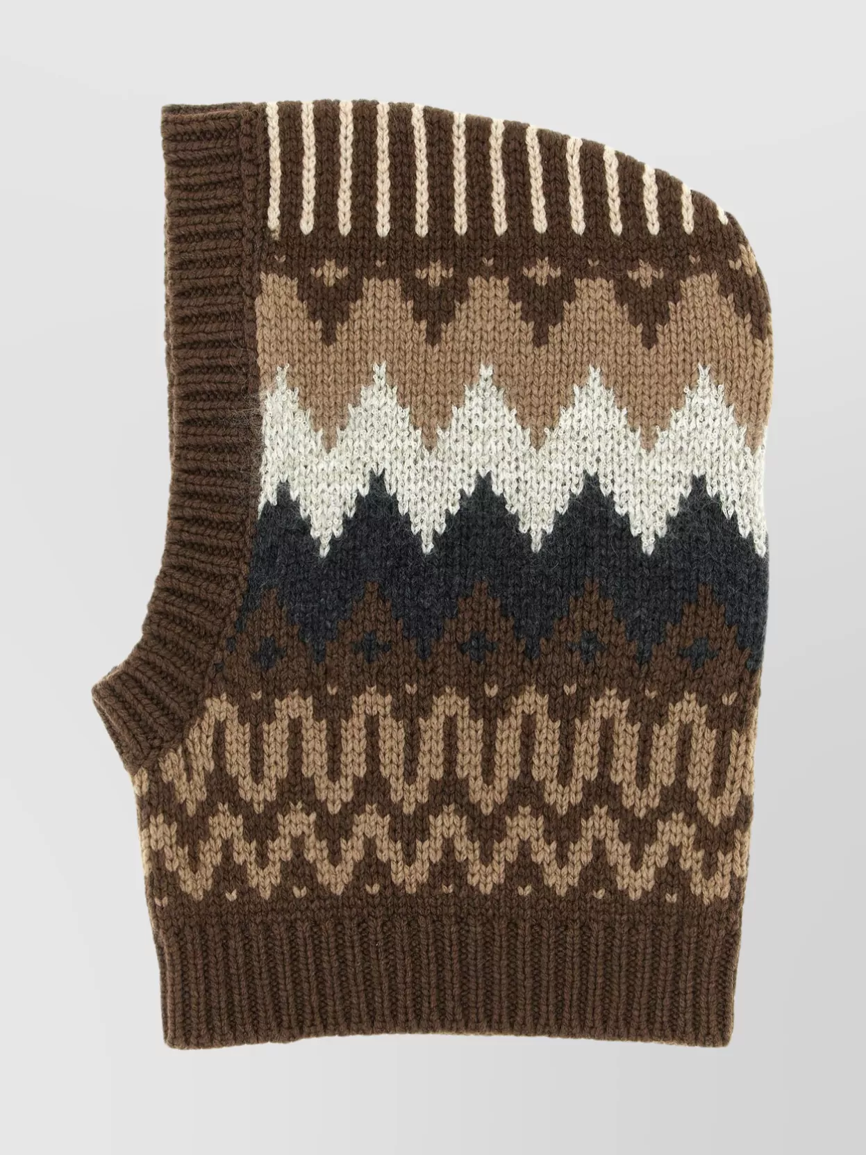 Brunello Cucinelli Cashmere Balaclava With Chevron Knit Design