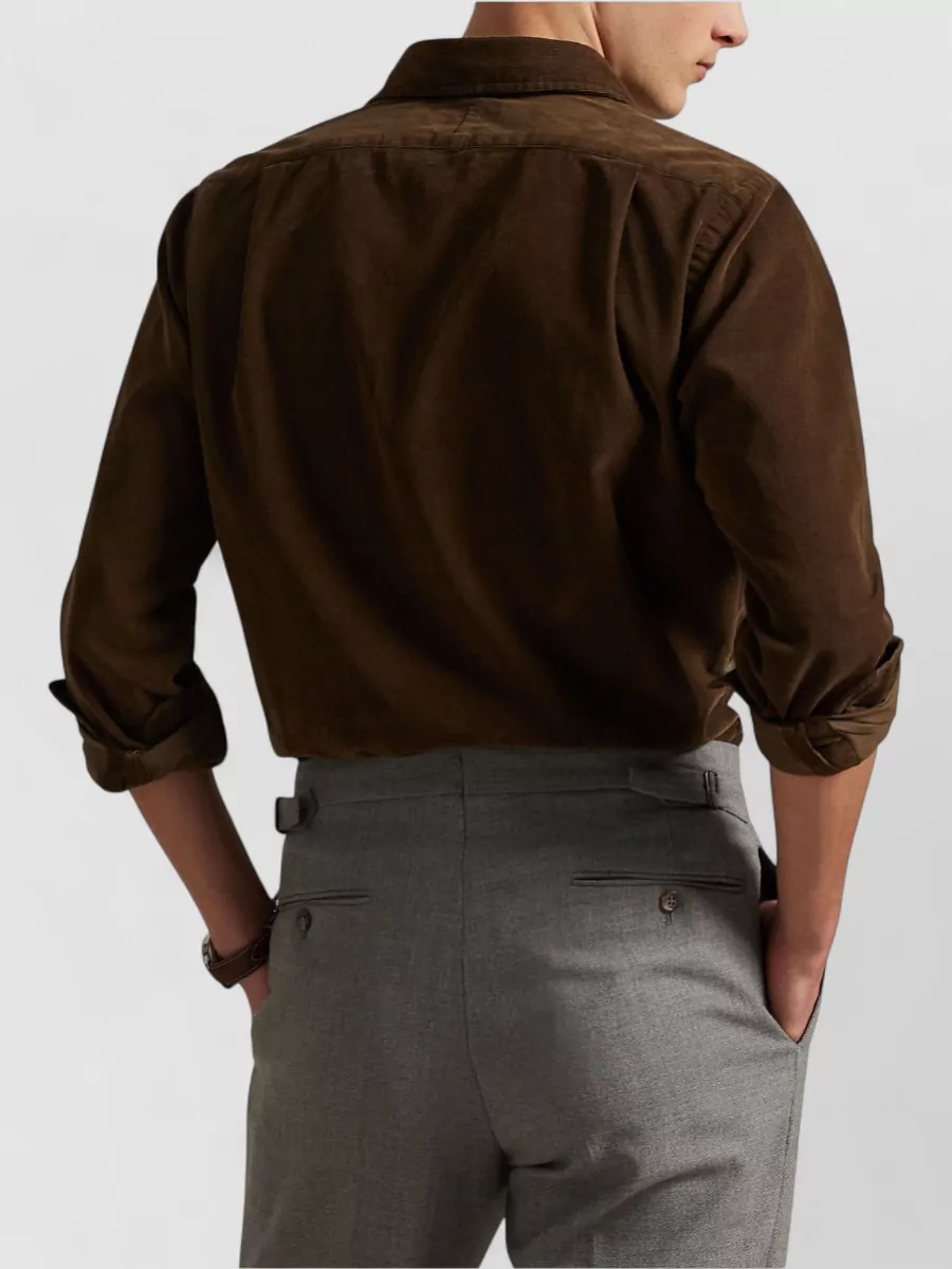 Ralph Lauren Long Sleeve Button Down Velvet Shirt