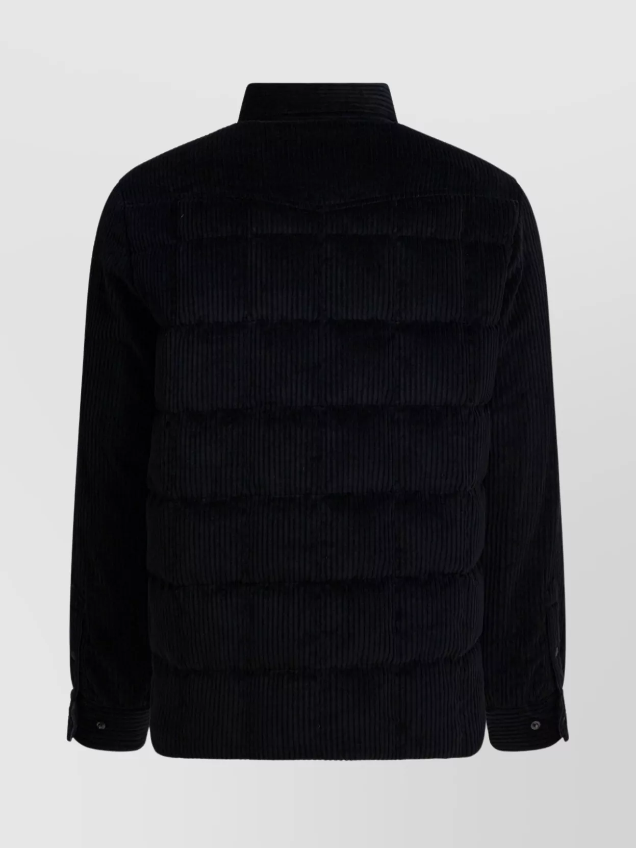 Moncler Corduroy Shirt Jacket Featuring Chest Pockets In Black