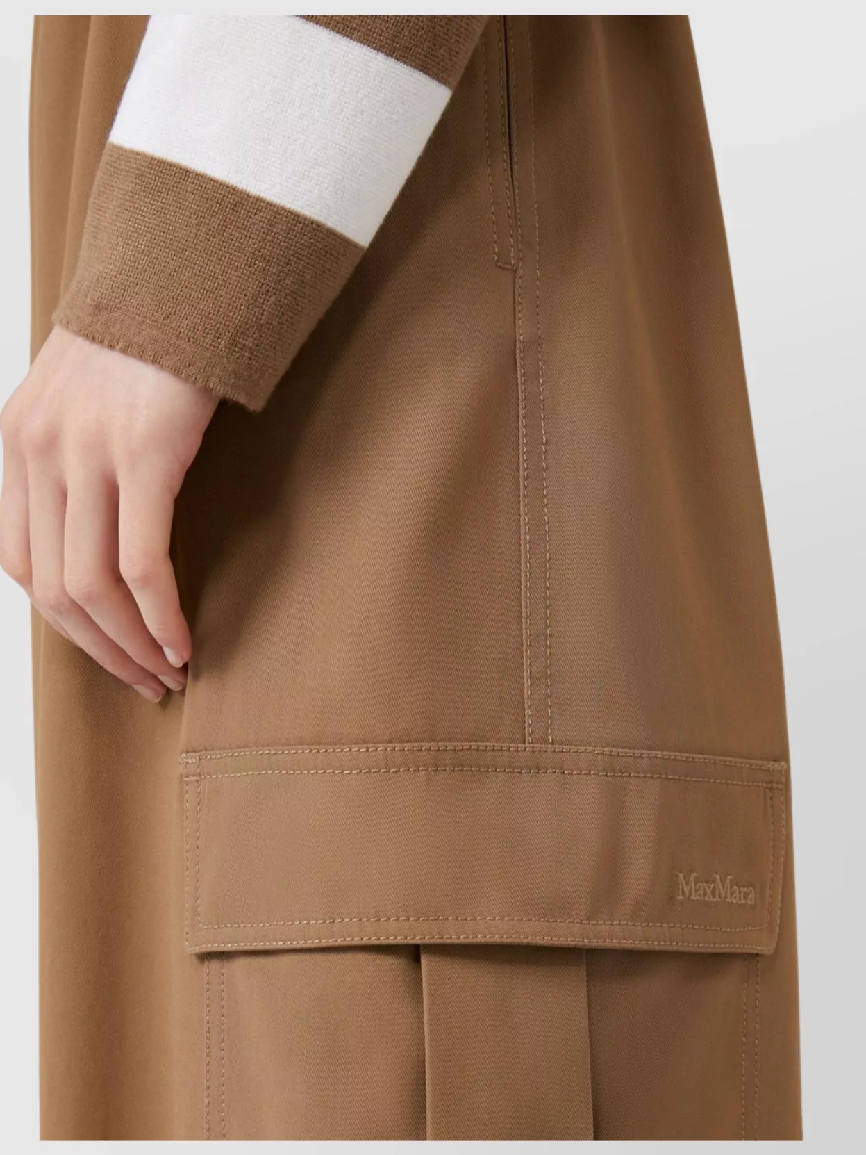 Max Mara Cotton High-Rise Wide-Leg Cargo Trousers
