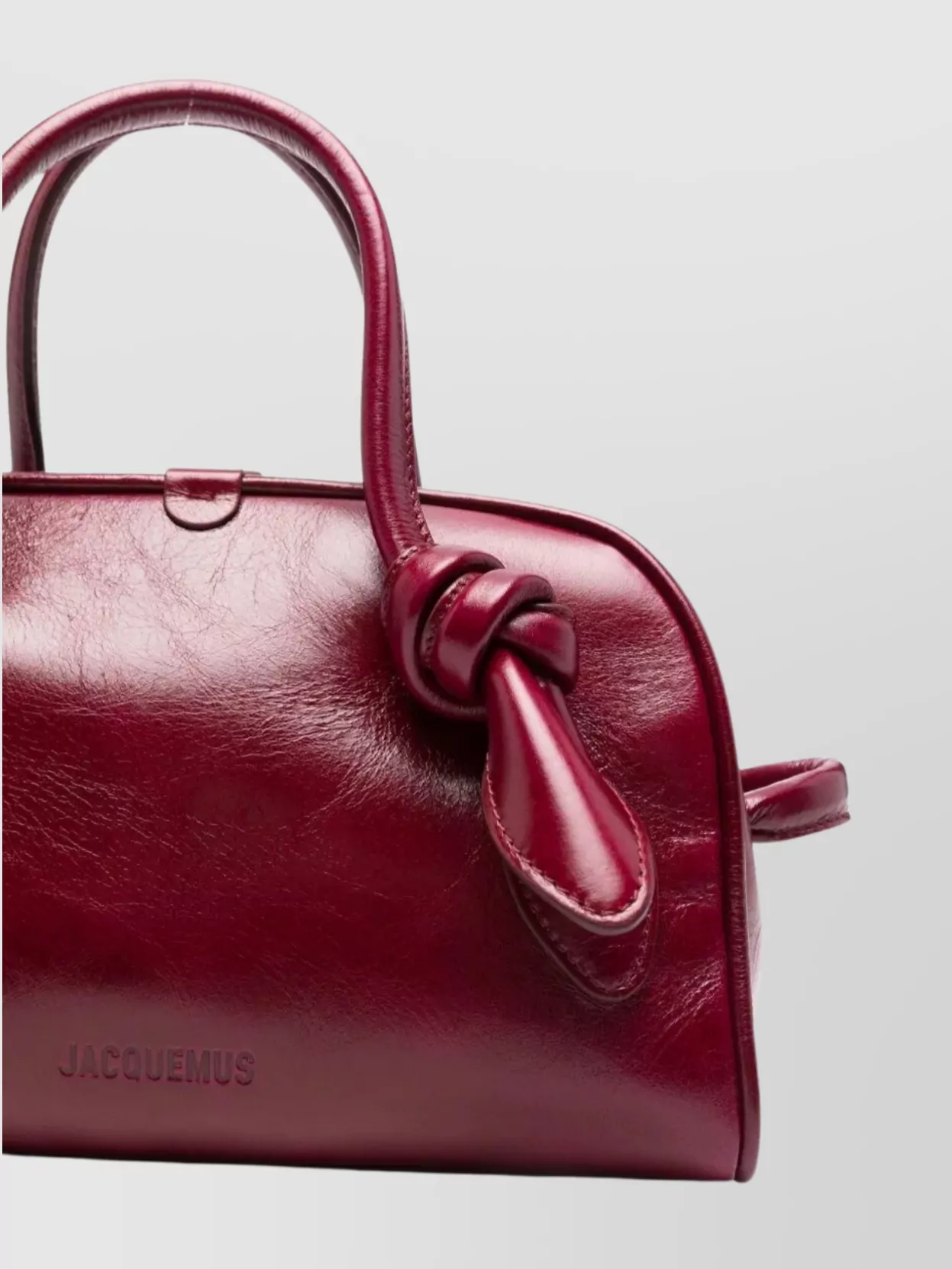 Jacquemus Curved Leather Shoulder Bag With Knot Detail