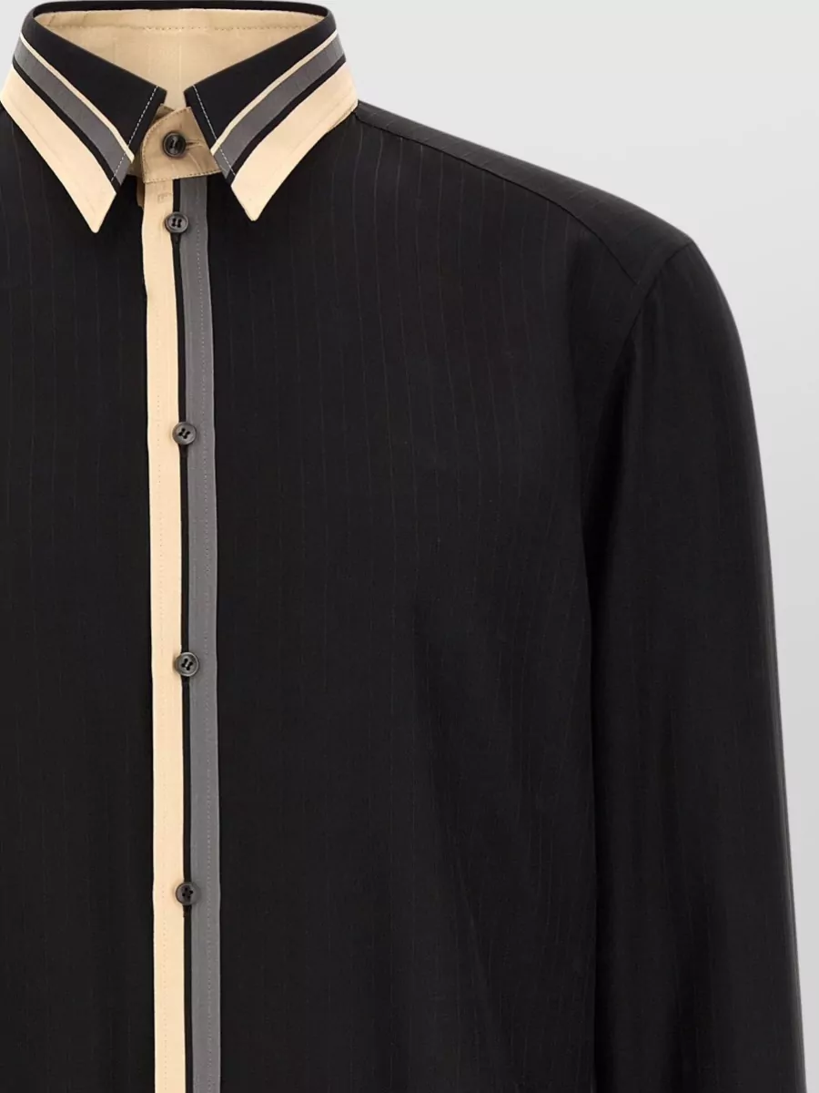 Dolce&Gabbana Silk Pinstriped Long-Sleeve Shirt