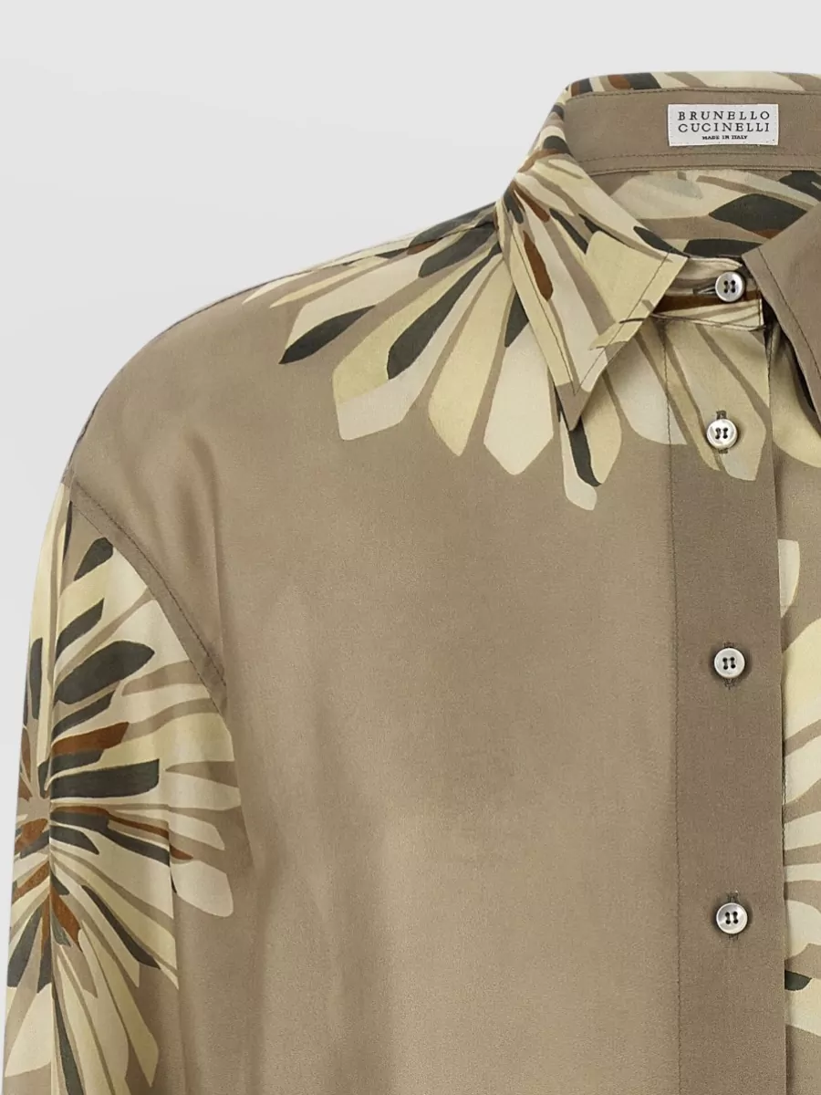 Brunello Cucinelli Long Sleeve Shirt Floral Pattern Buttons