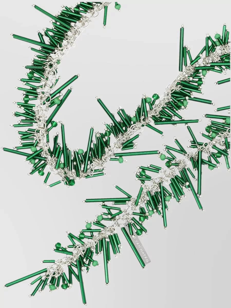 Dries Van Noten Glass Beaded Scarf Necklace