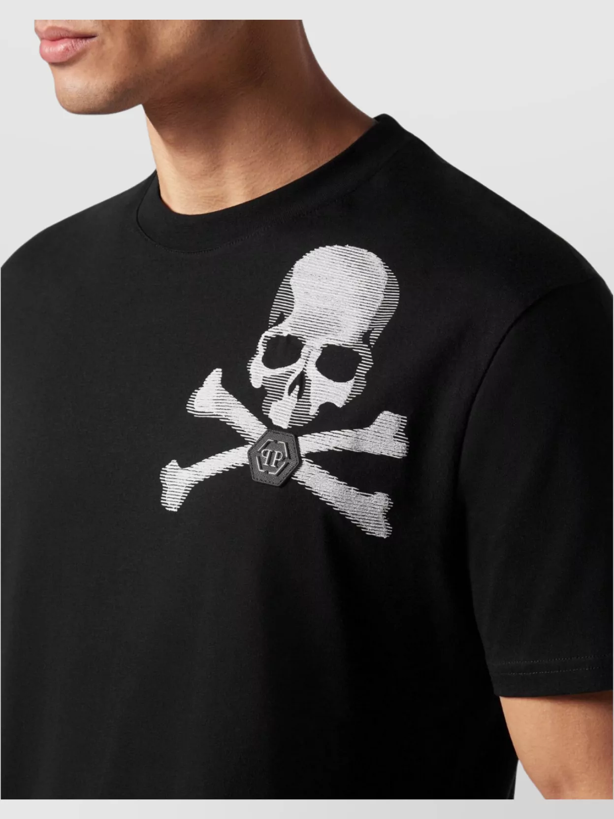 Philipp Plein Skull And Crossbones Graphic Crew Neck T-Shirt