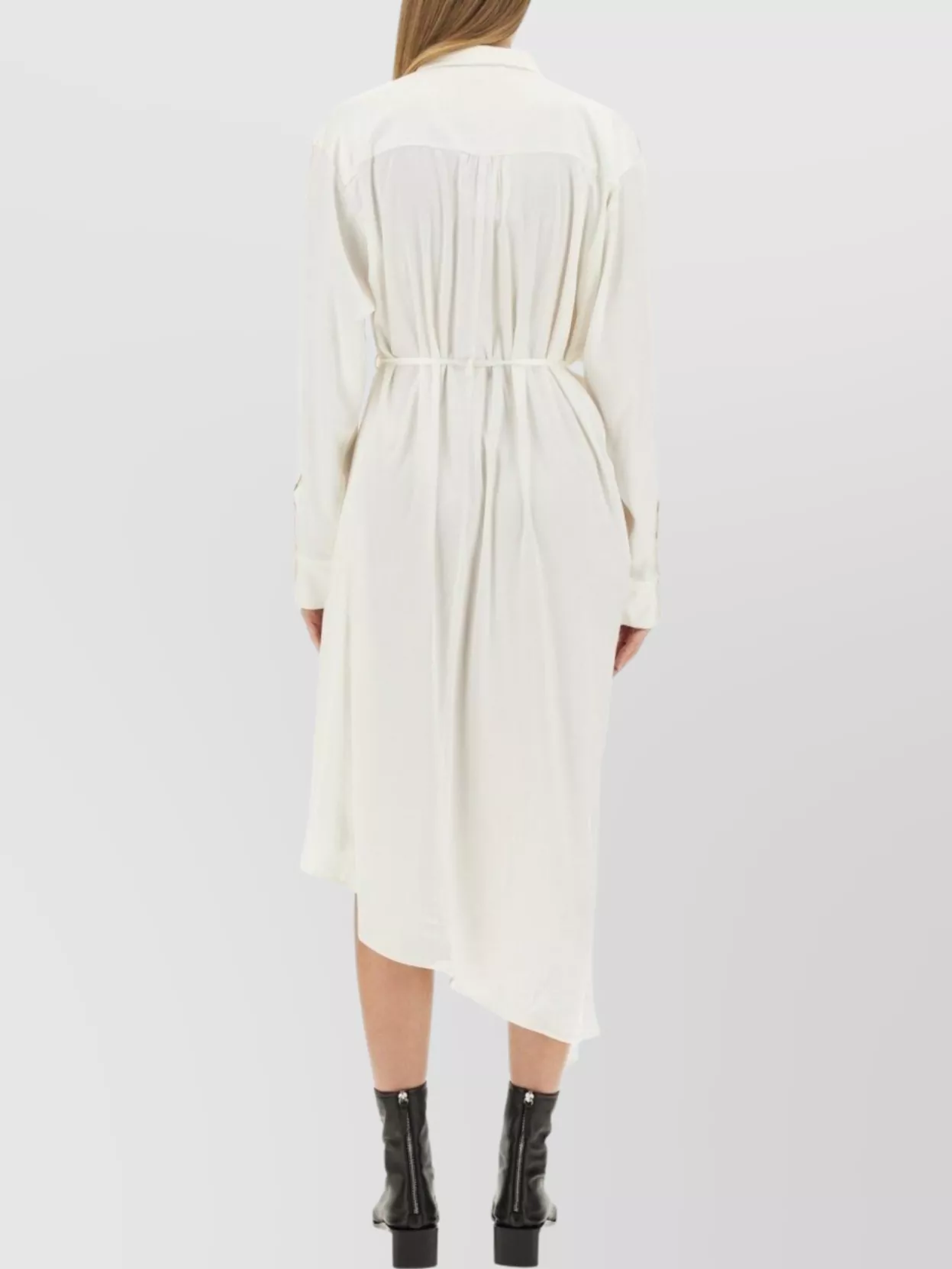 Acne Studios Asymmetric Hem Long Sleeve Dress