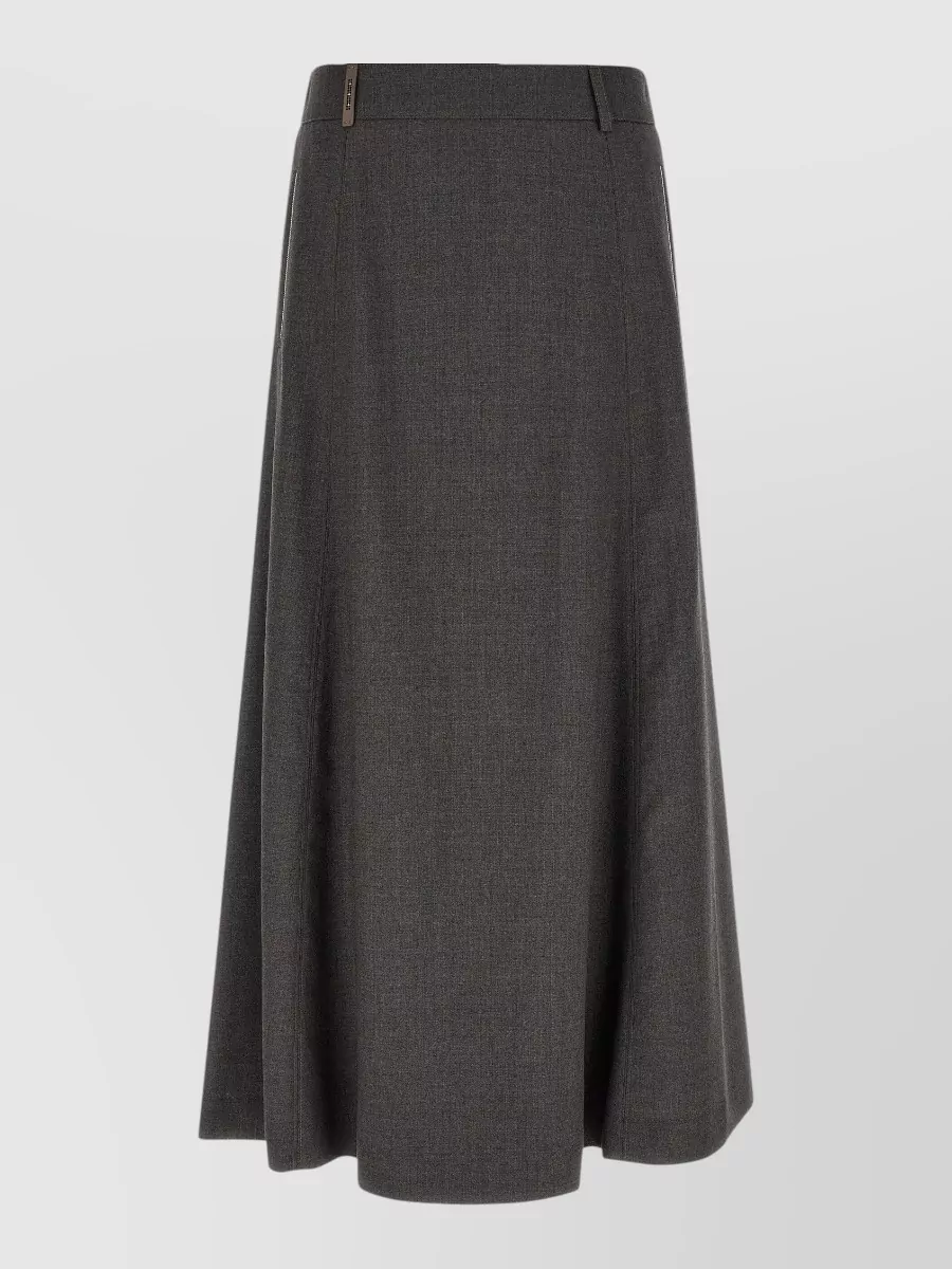 Peserico virgin wool midi flared skirt