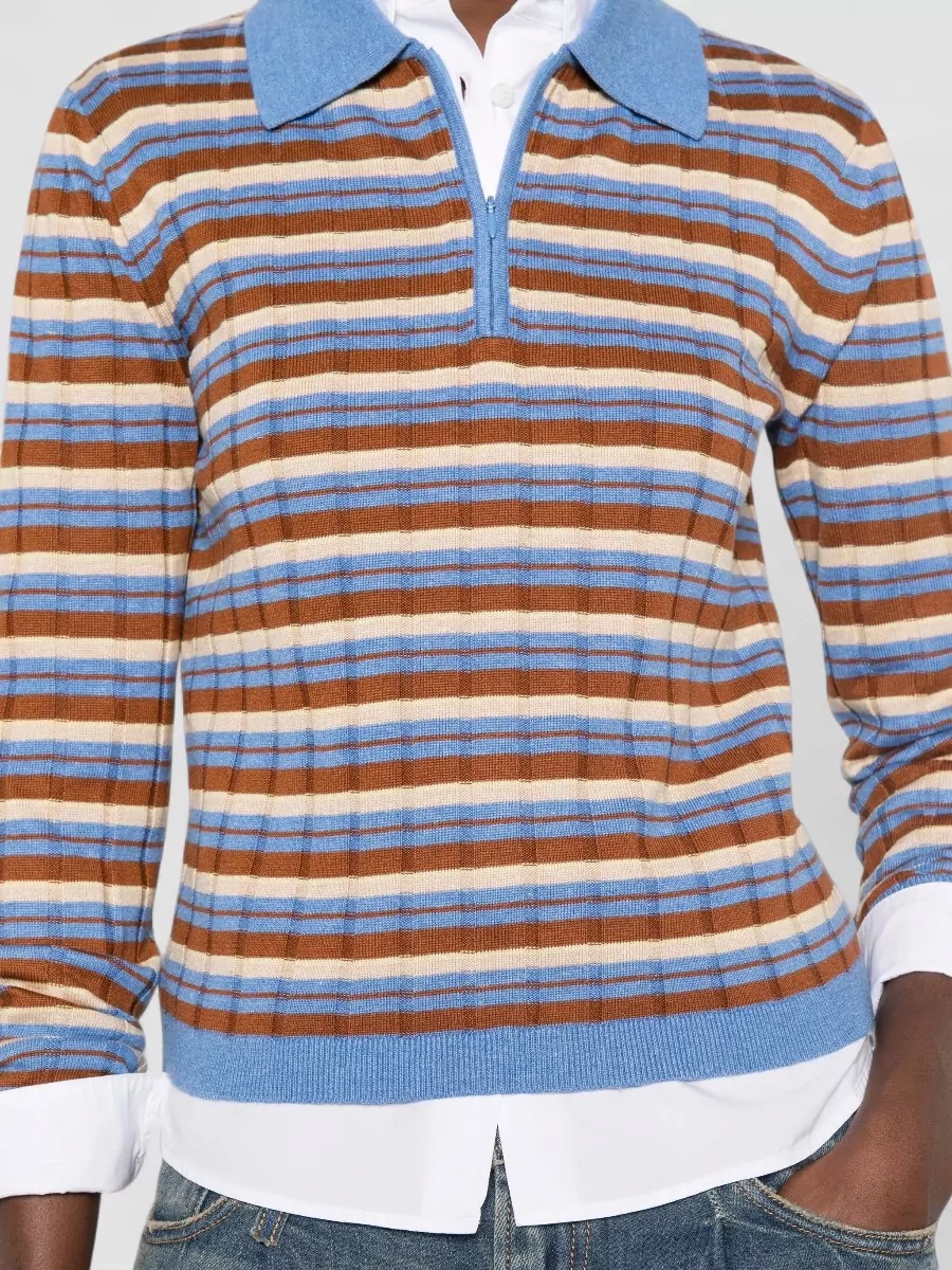 Guest In Residence Silk Track Polo Sweatshirt