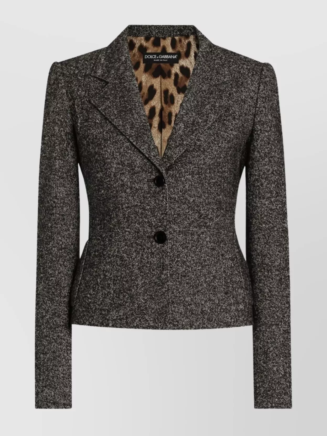 Dolce & Gabbana Tailored Single-breasted Wool Jacket With Textured Fabric In Gray