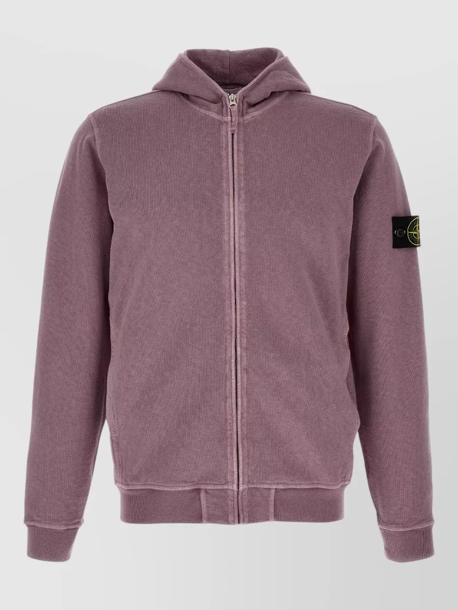 Stone Island Cotton Zip Up Hoodie