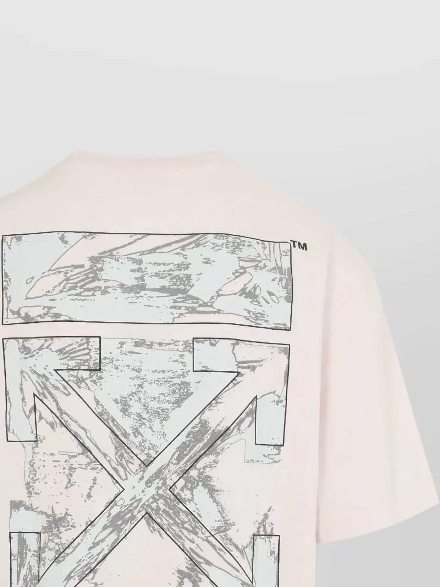 Off-White Cotton Logo Print Short Sleeve T-Shirt