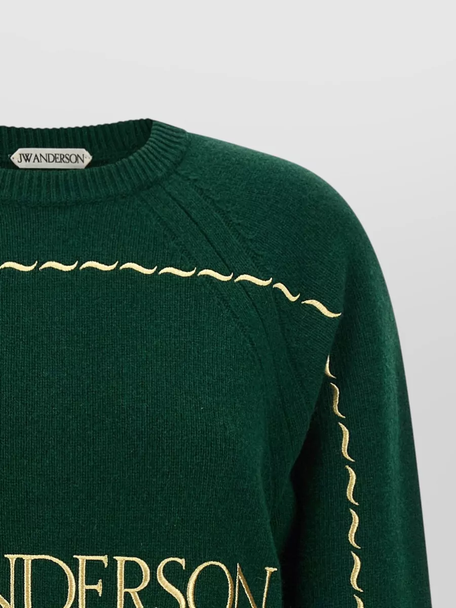 Jw Anderson Wool Logo Embroidered Sweater