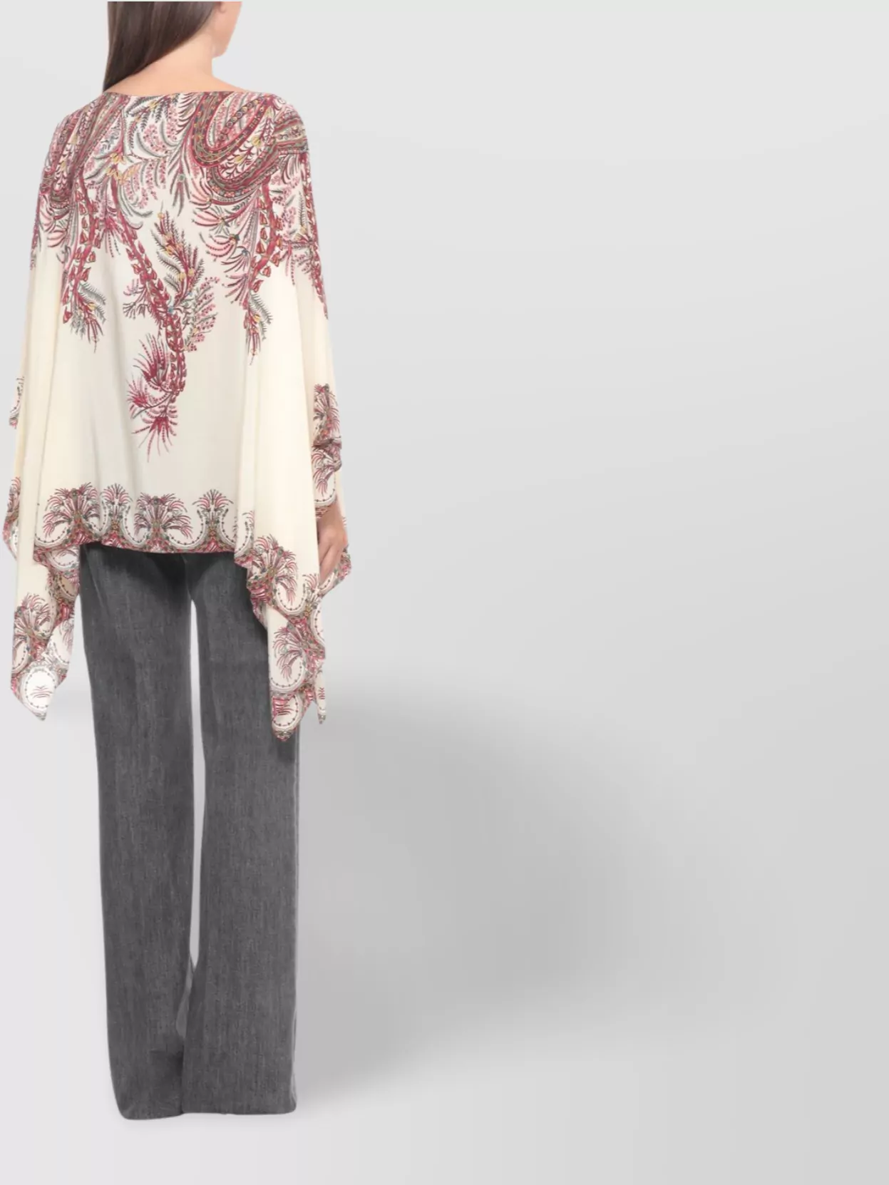 Etro Flowing Poncho Top Floral Design