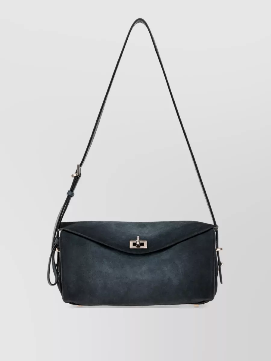 Balenciaga medium suede clutch bag