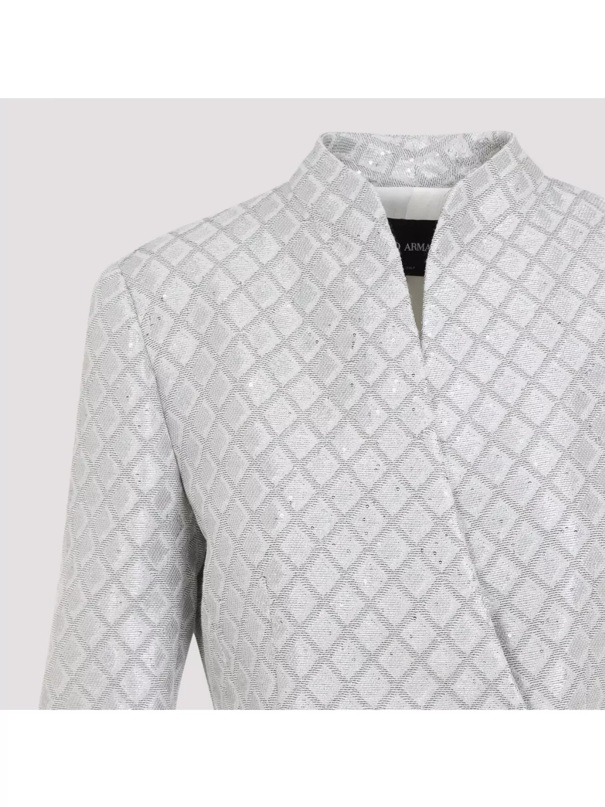 Giorgio Armani Sequin-embellished Blazer In Grey