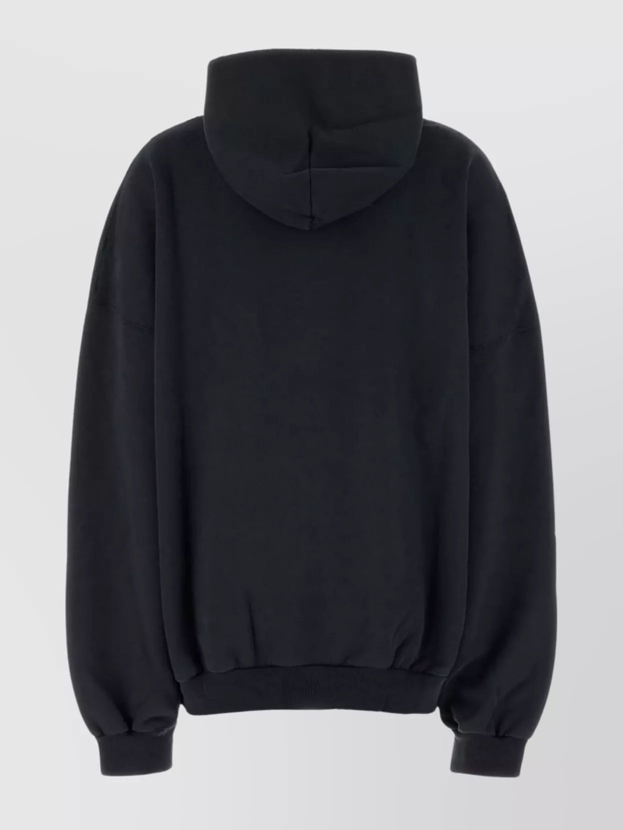 Balenciaga Washed Black Cotton Oversized Hoodie With Bold Graphics In Black