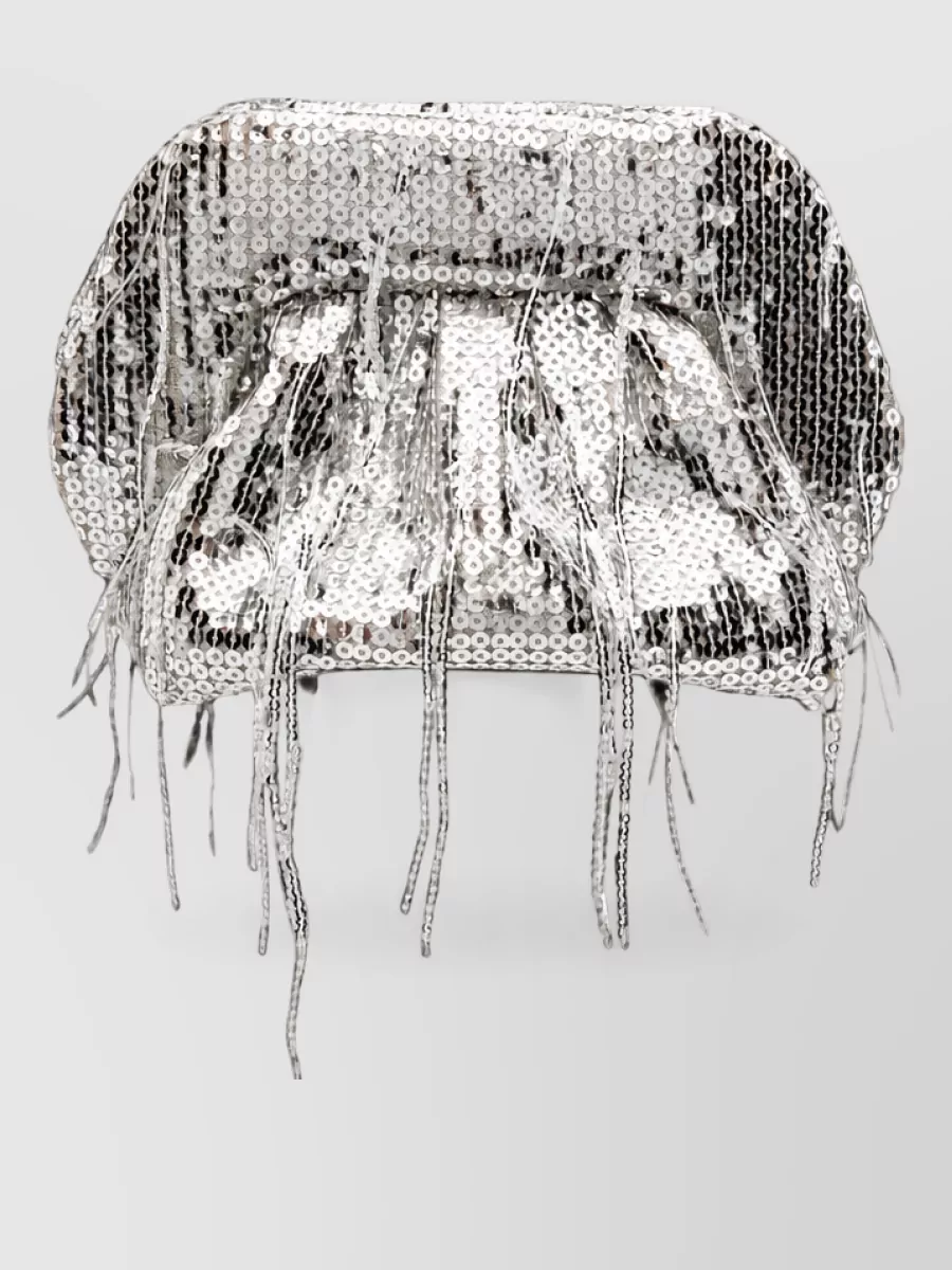 Themoiré Bios Small Sequin Fringe Clutch Bag