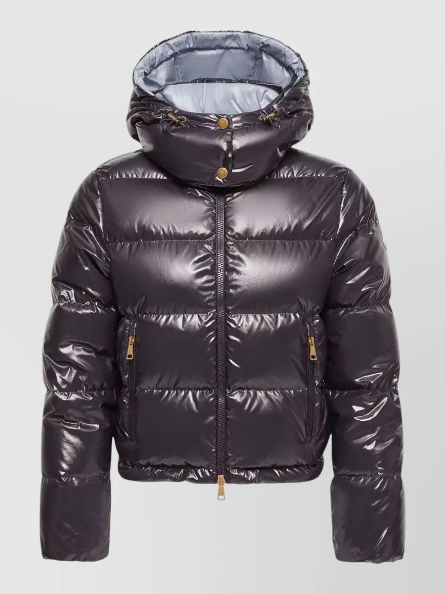 Moncler down hooded short parka coat