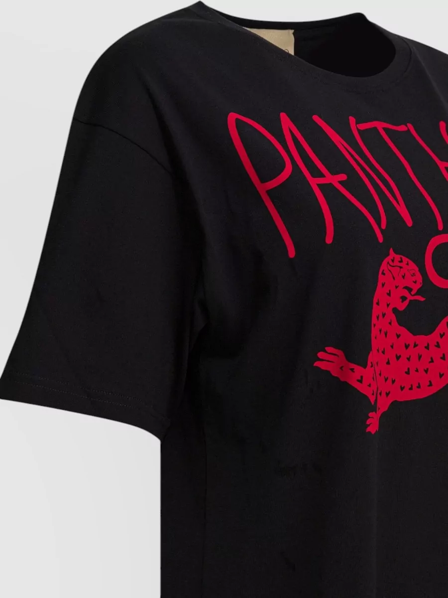 Valentino Panther Graphic Crew Neck Short Sleeve T-Shirt