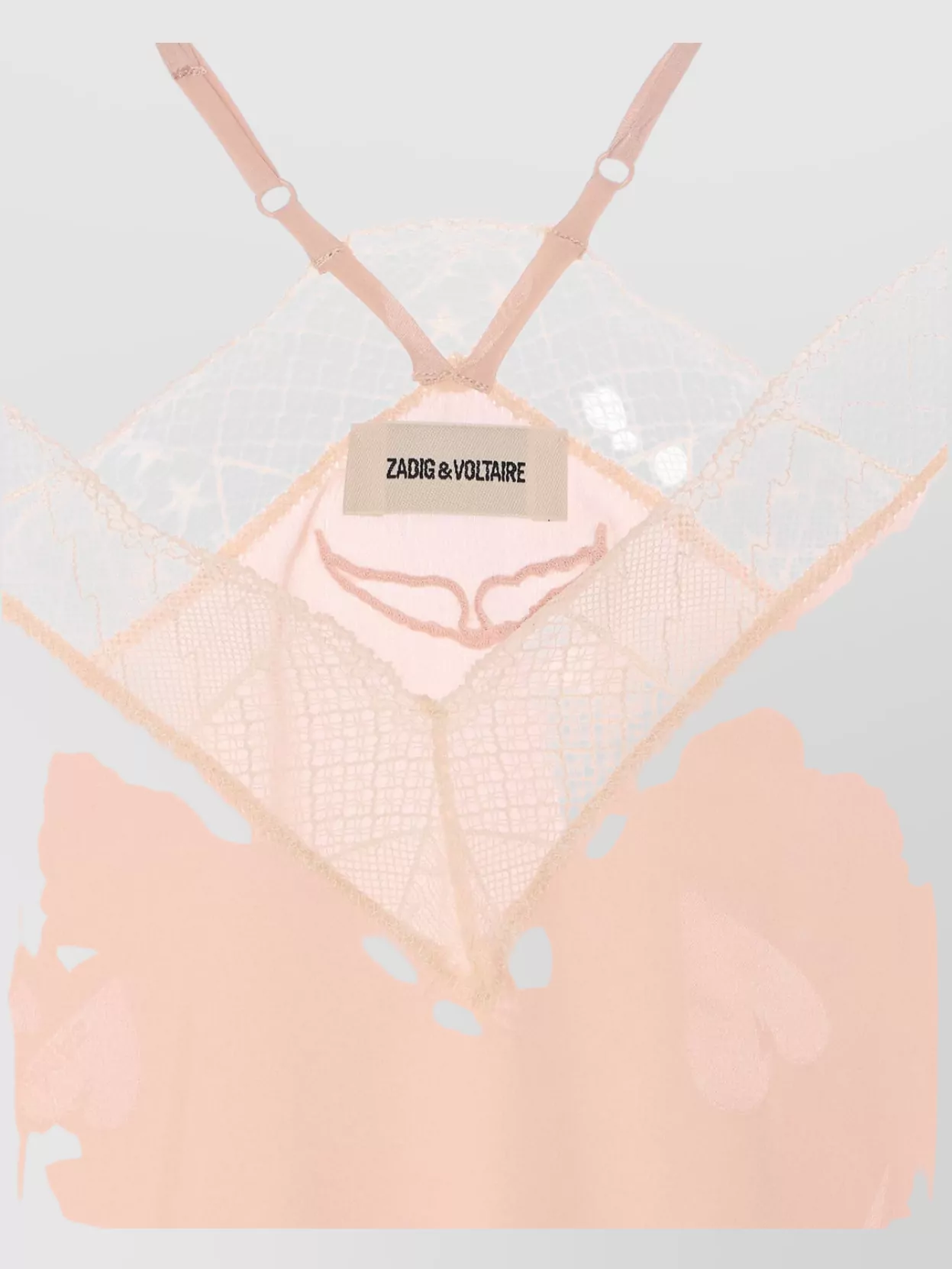 Zadig & Voltaire Heart Lace Trim V-neck Top