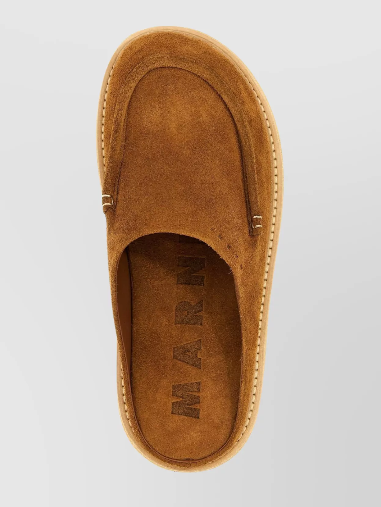 Marni Brown Suede Sabot Slip-on Loafers