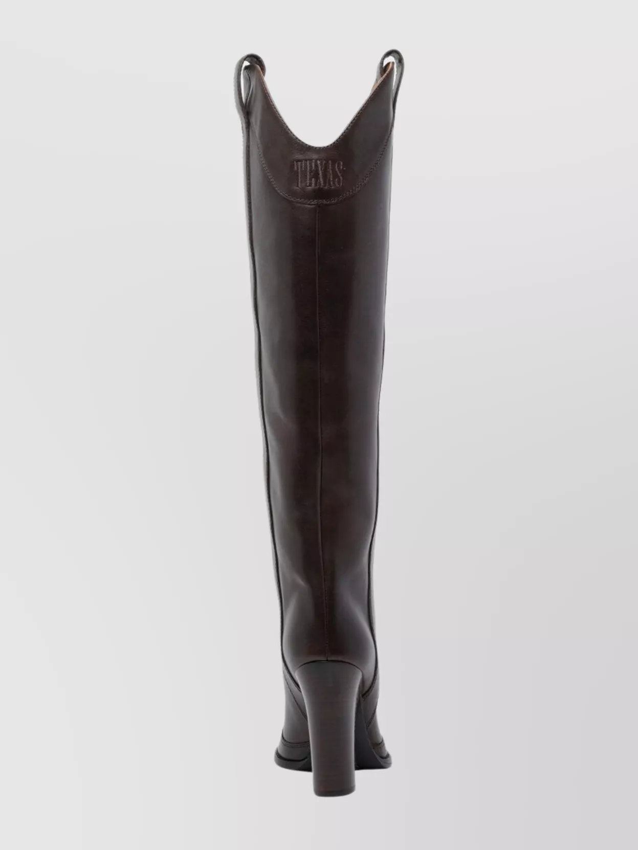 Paris Texas Tall Leather Ankle Boots With Block Heel In Brown