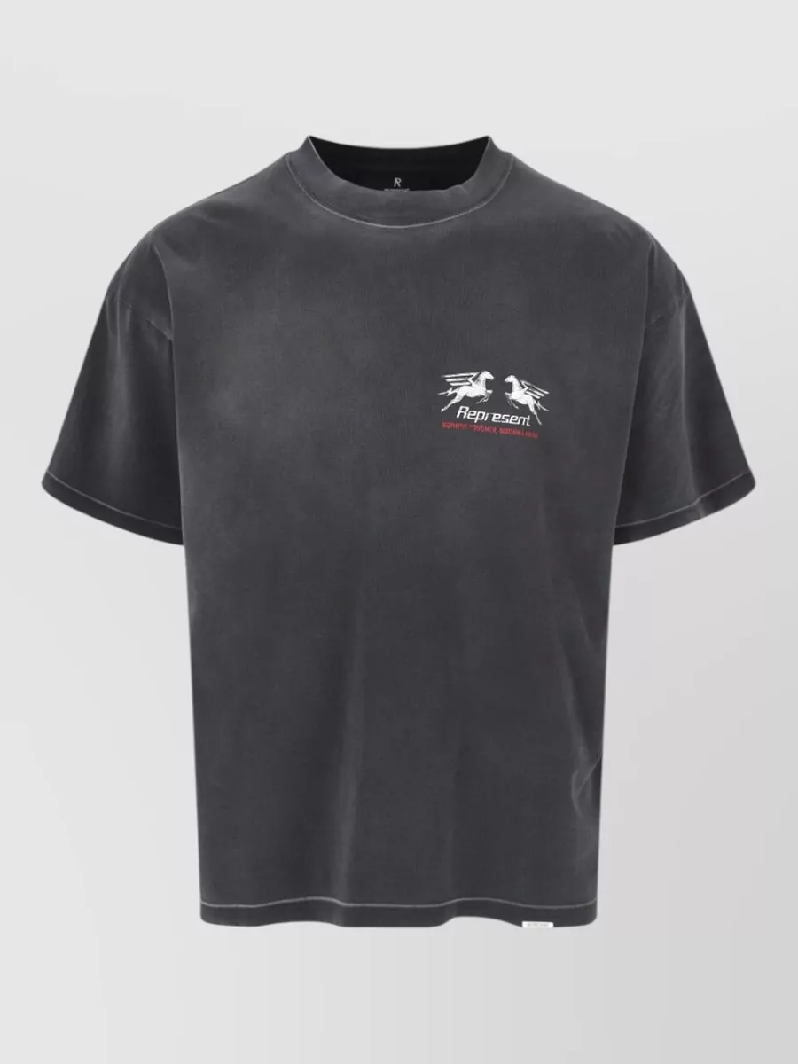 Represent cotton graphic logo-print t-shirt
