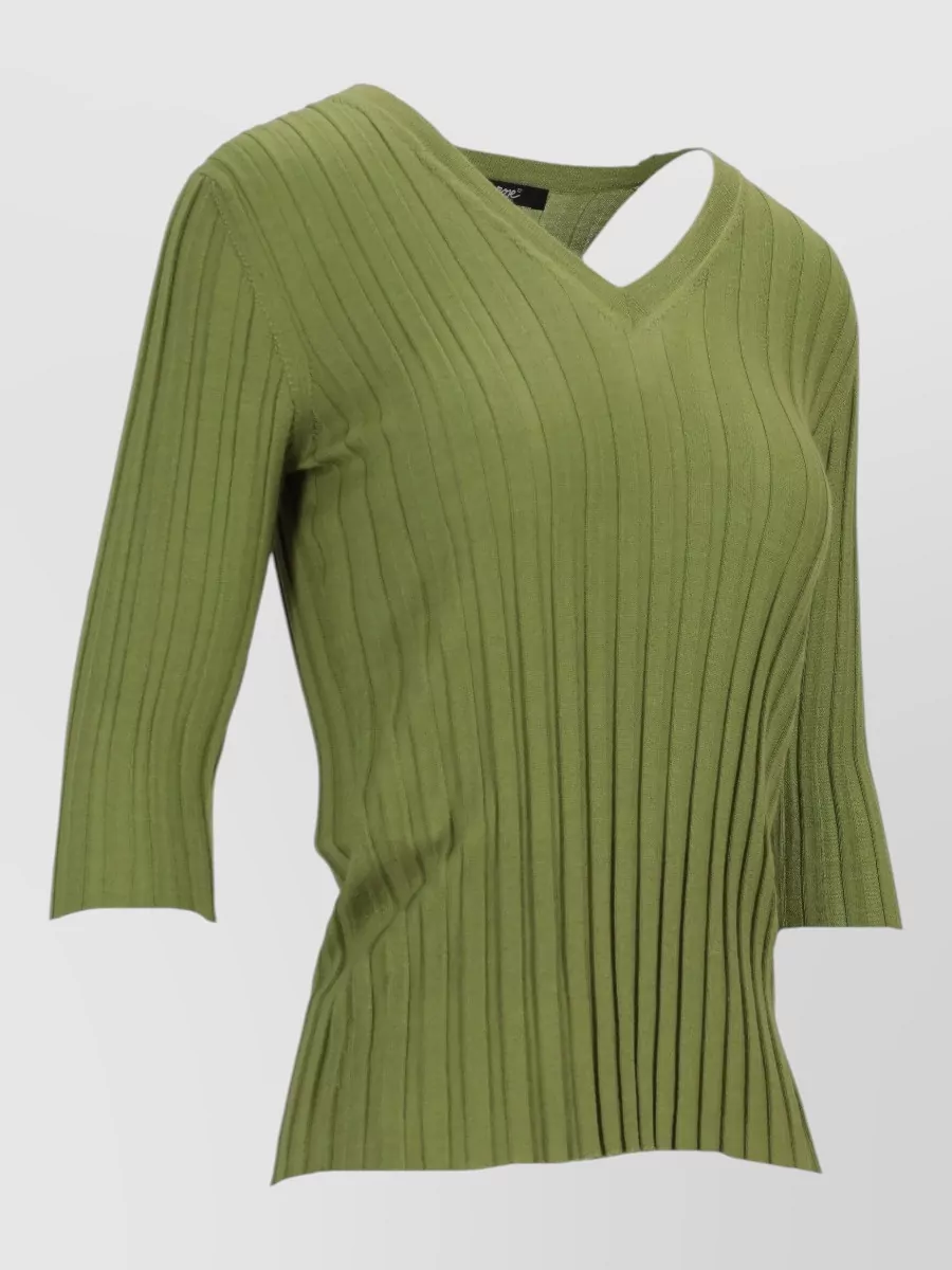 La Rose Cashmere Silk V-Neck Knitted Top