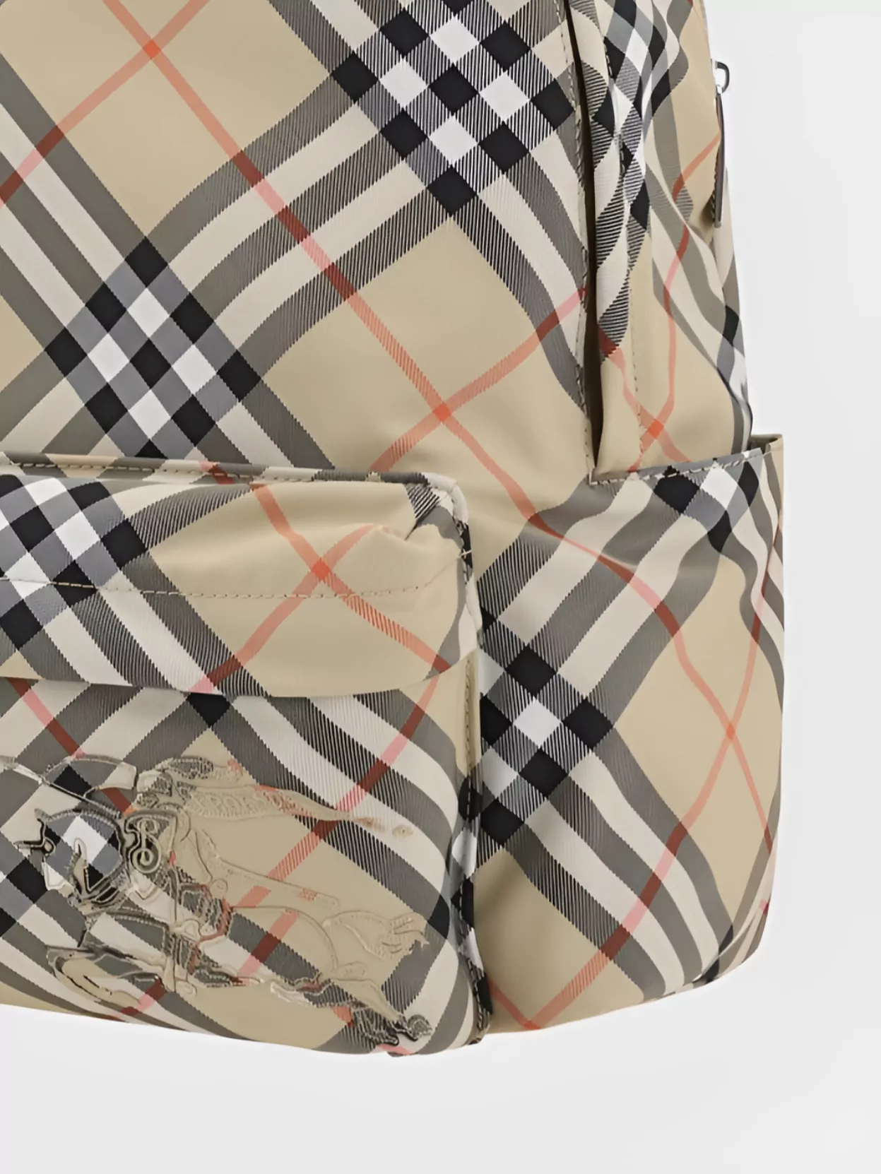 Burberry Check Pattern Patch Pocket Backpack