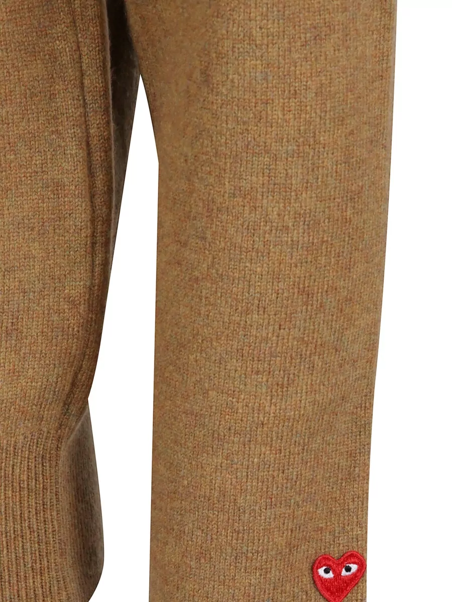 Comme Des Garçons Play Cardigan Knitwear Ribbed Cuffs Straight Hem