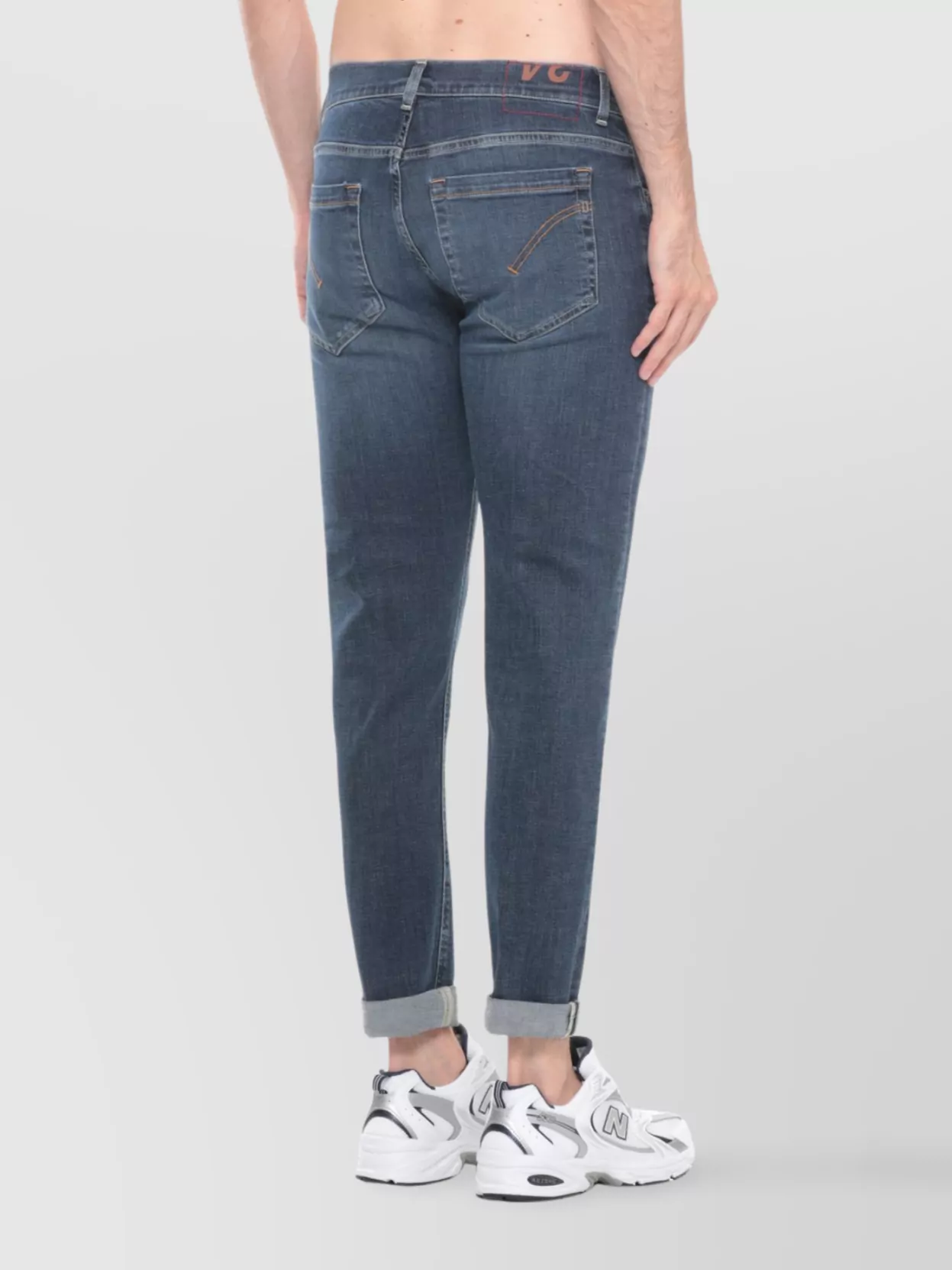 Dondup Straight Leg Cotton Jeans With Belt Loops