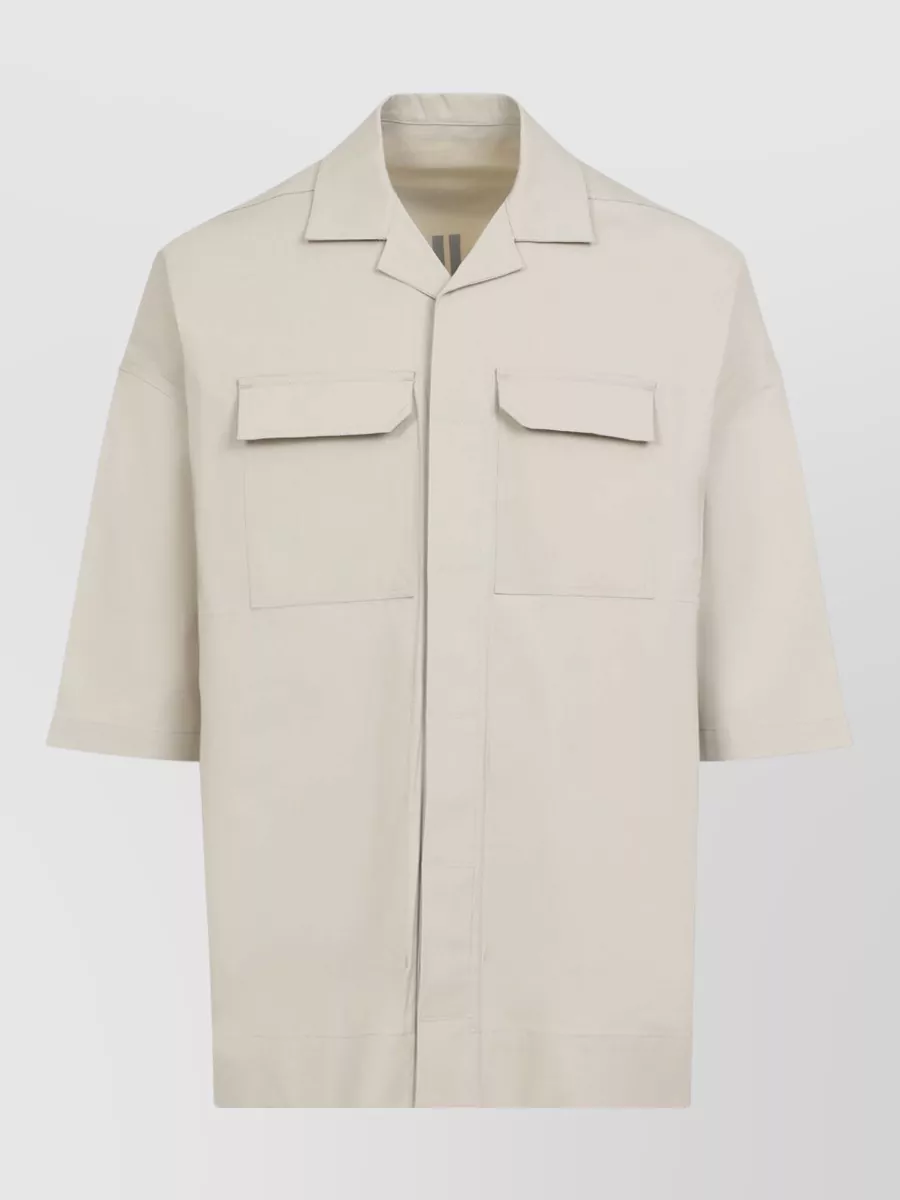 Rick Owens Cotton Oversized Short-Sleeve Shirt Jacket