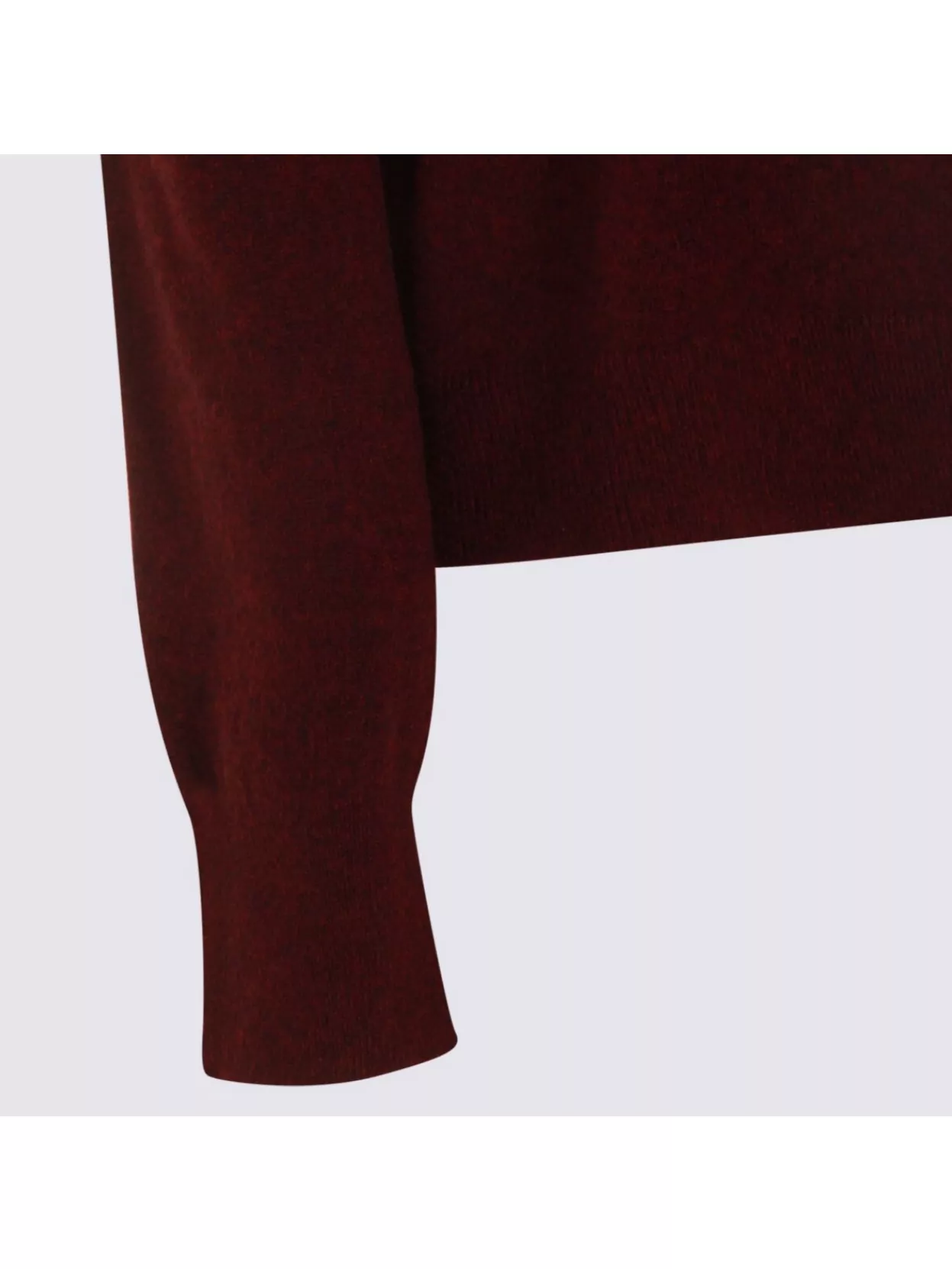 Kujten V-neck Long Sleeve Knitwear With Ribbed Cuffs And Hem In Red