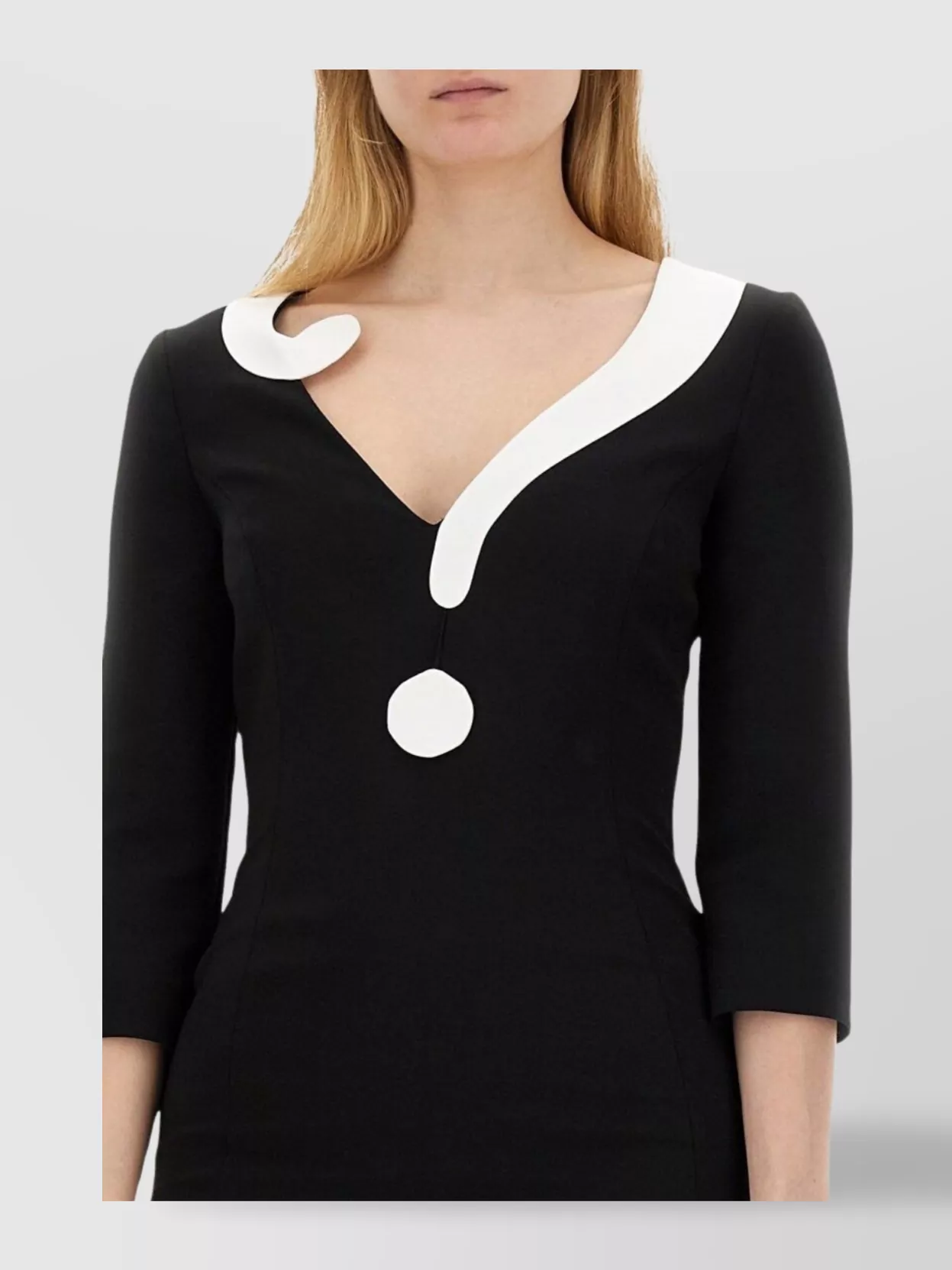 Moschino Symbols Crepe House Dress In Black