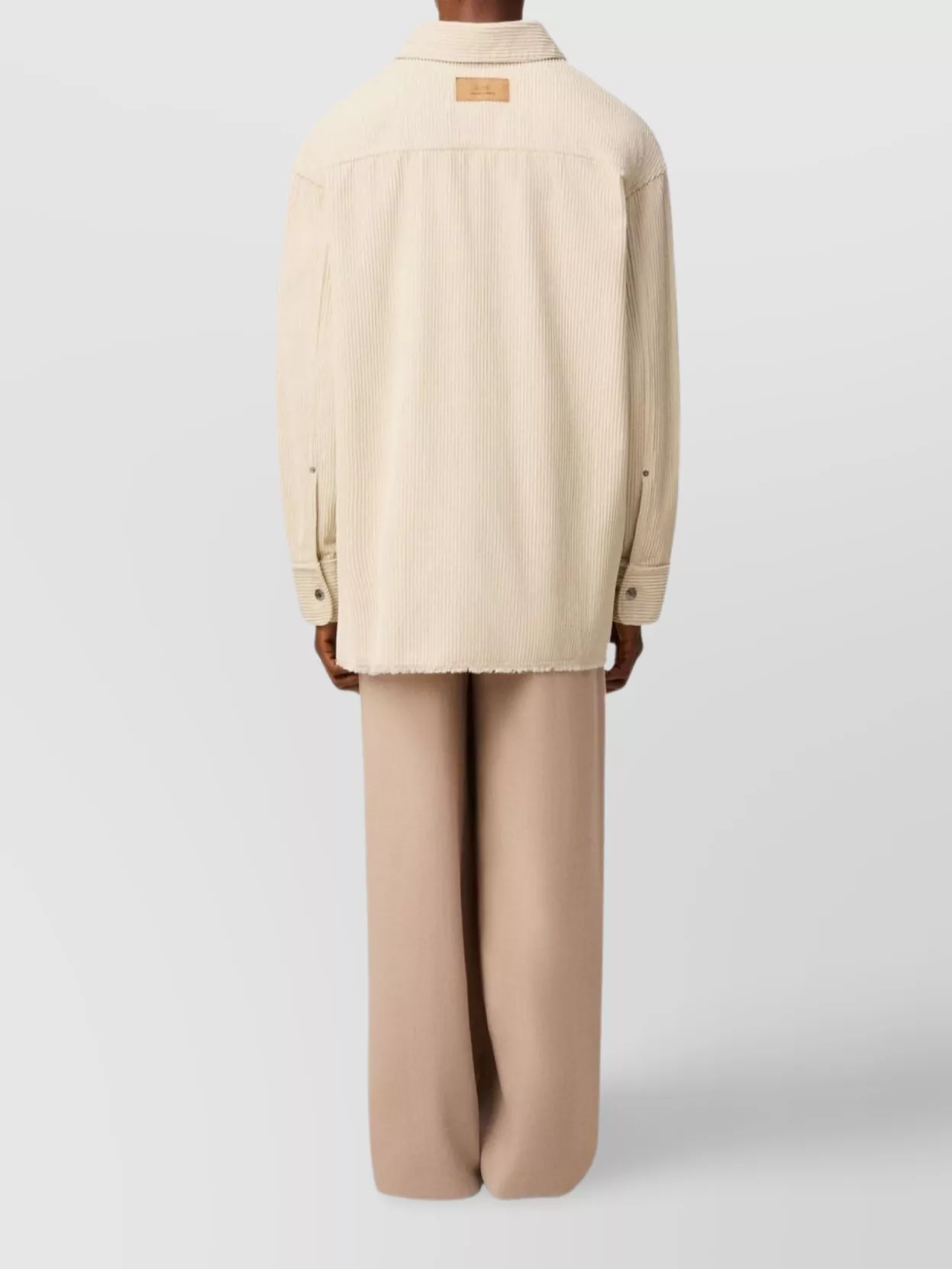 Ami Paris Longline Corduroy Overshirt Chest Pocket