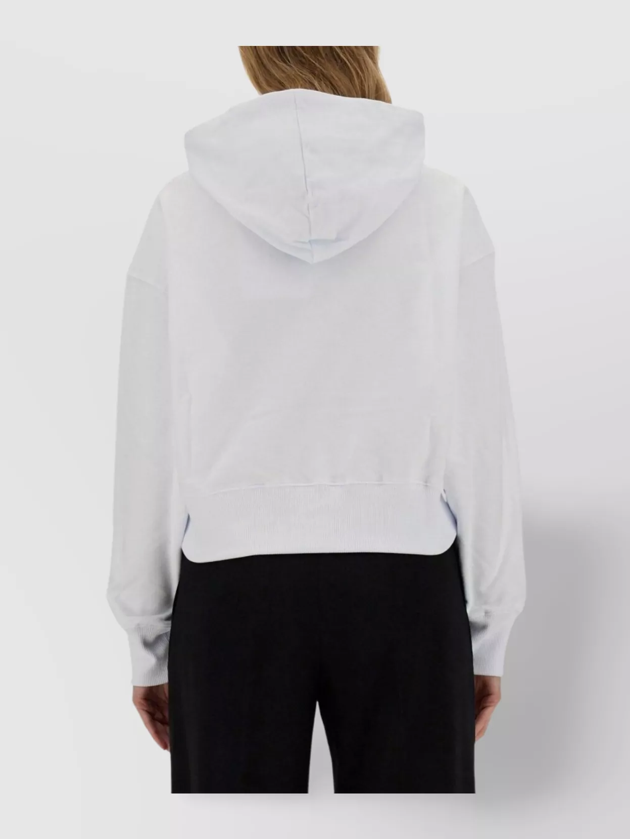 Msgm Logo Hooded Sweatshirt Ribbed Cuffs