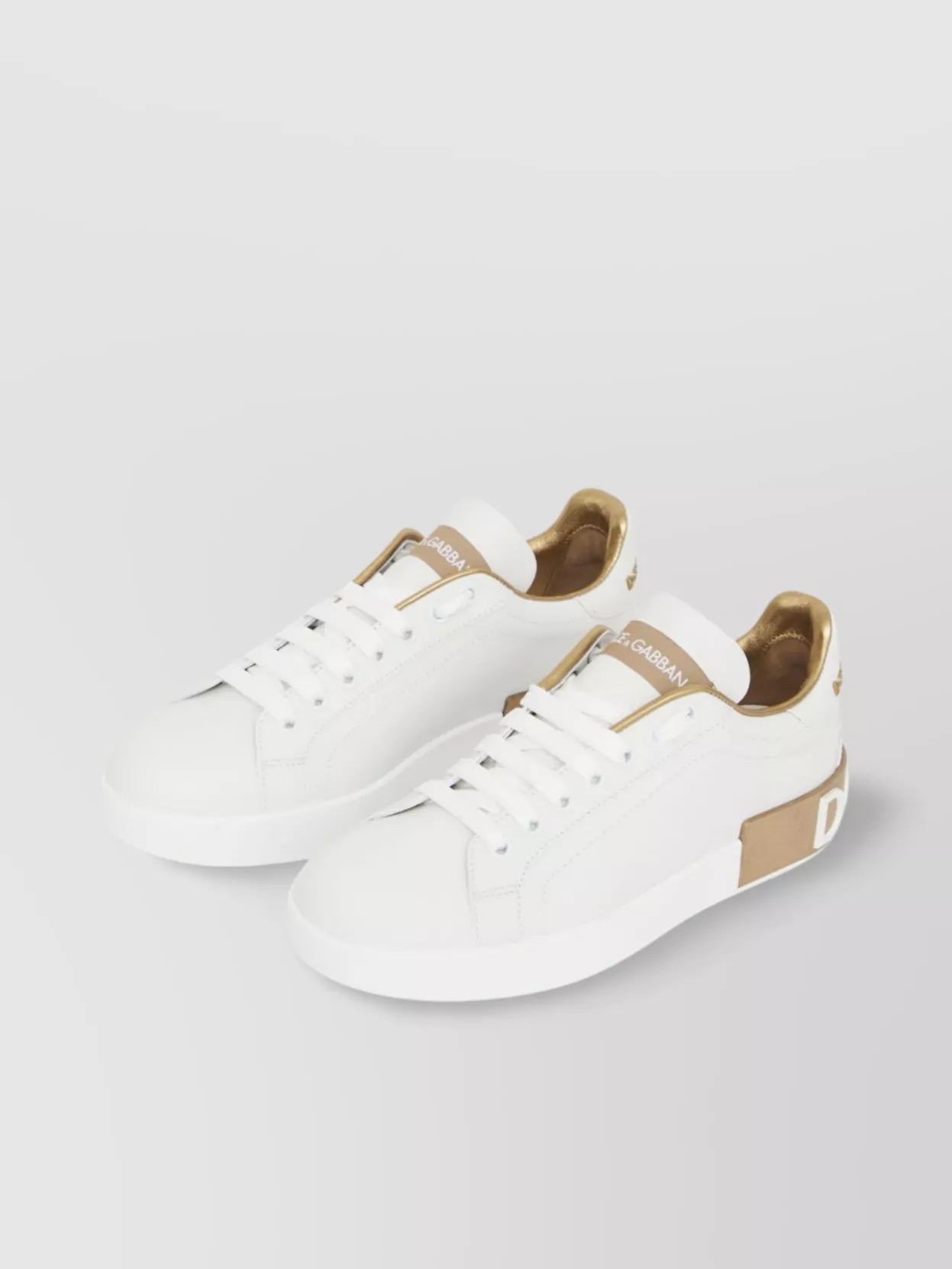 Dolce & Gabbana Sneakers With Contrast Heel Tab In White