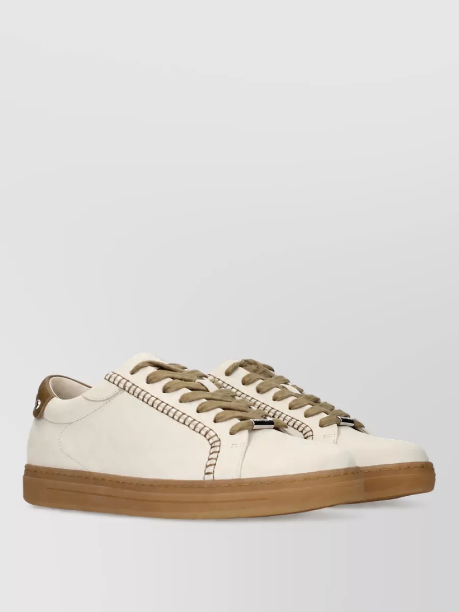 Jimmy Choo Suede Leather Lace-Up Sneakers