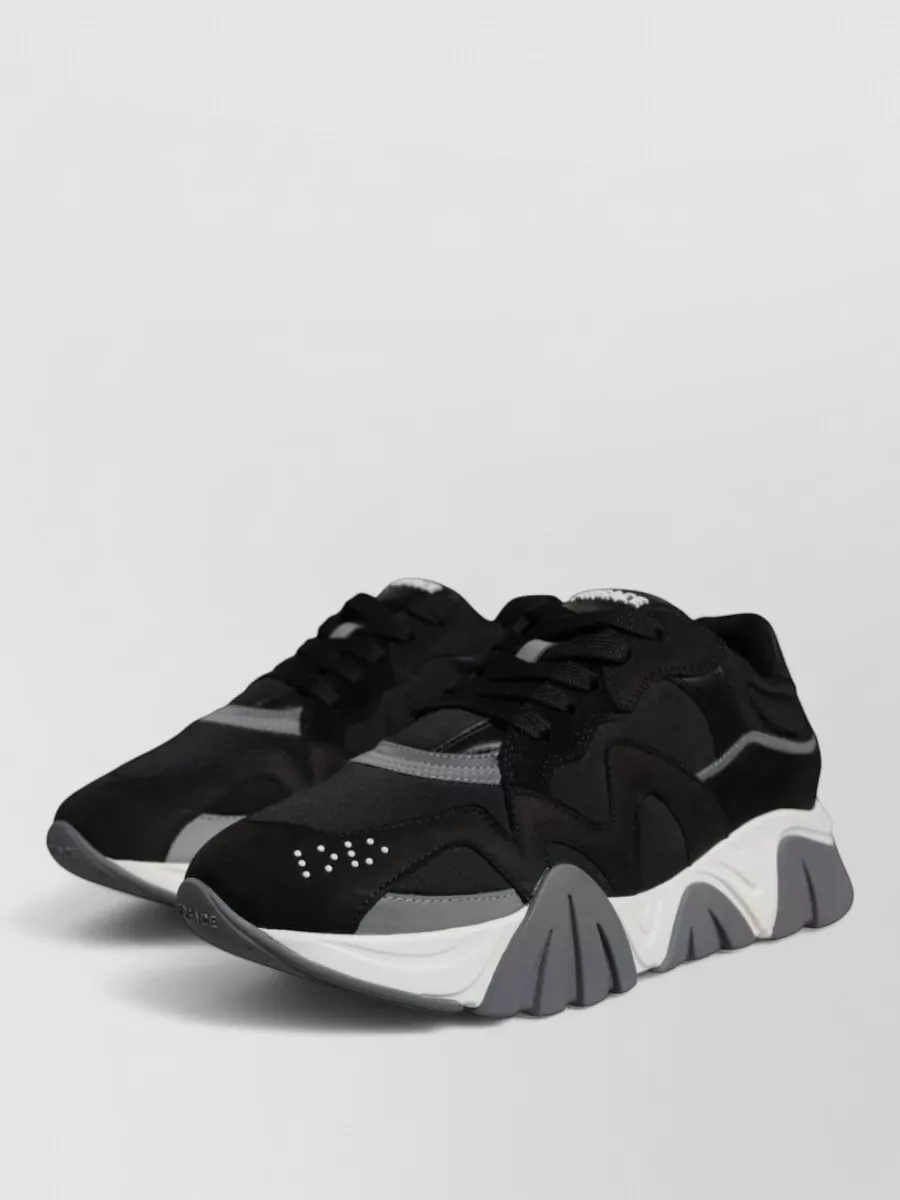 Versace Leather Neoprene Chunky Low-Top Sneakers
