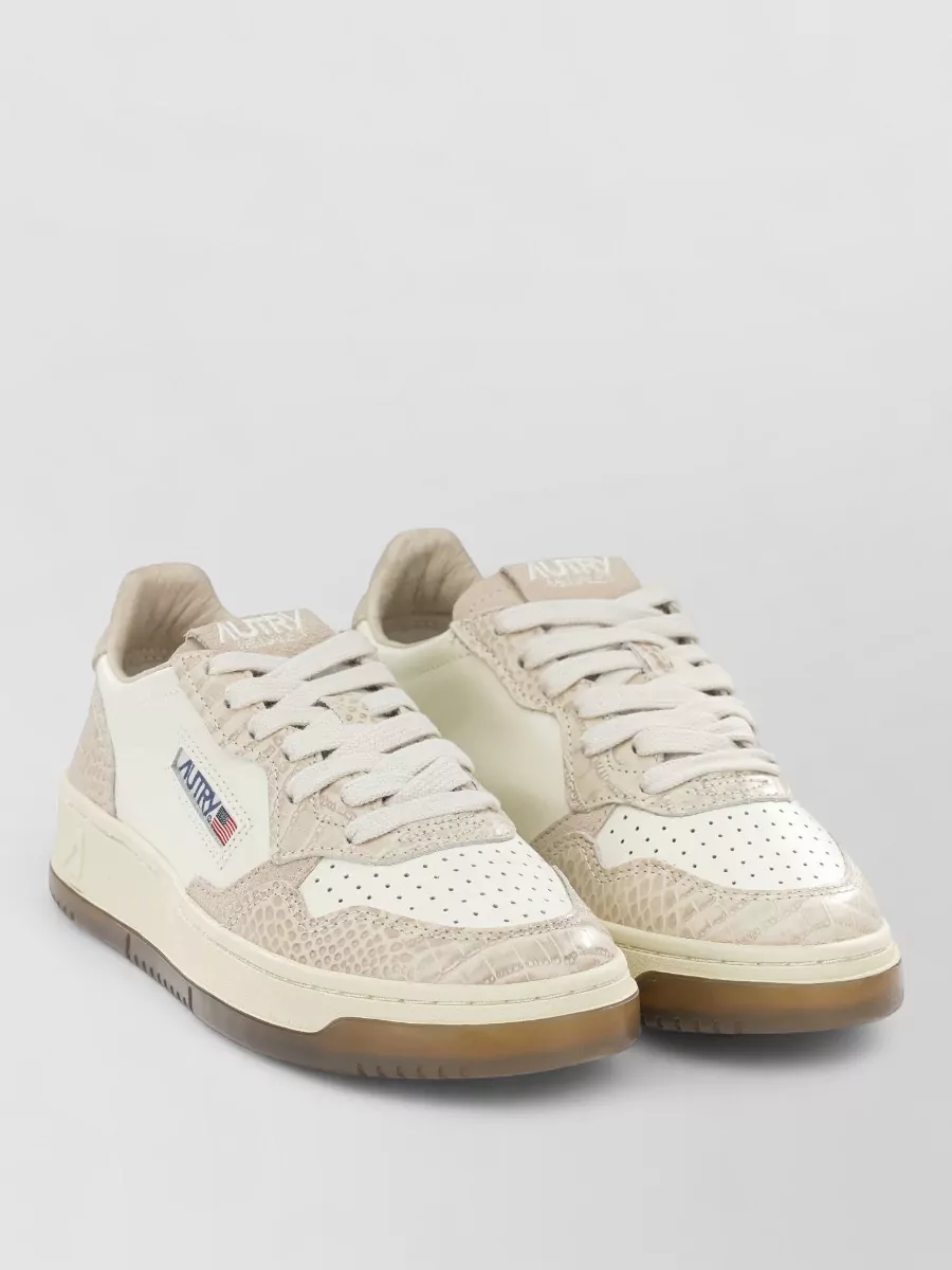Autry leather crocodile-embossed low-top sneakers