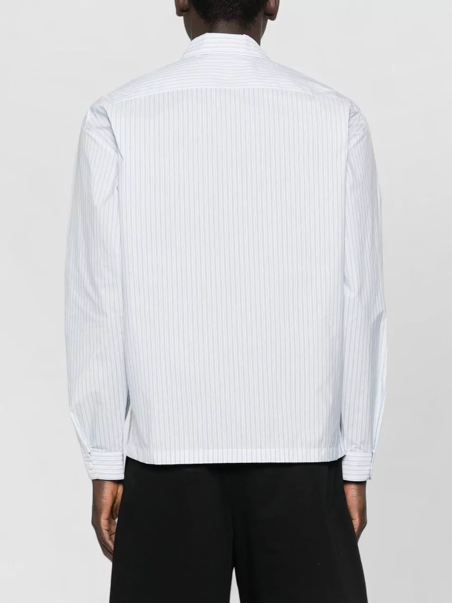Prada Shirt Striped Pattern Chest Pocket Straight Cut