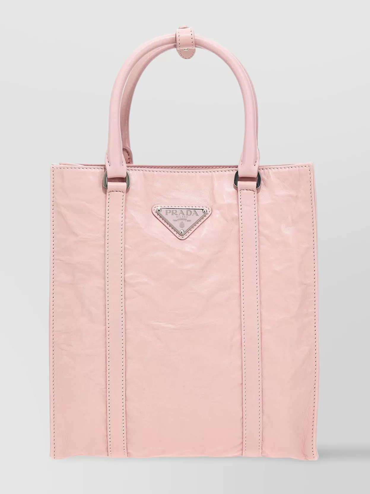 Prada Small Shopping Bag With Top Handles And Shoulder Strap In Pink