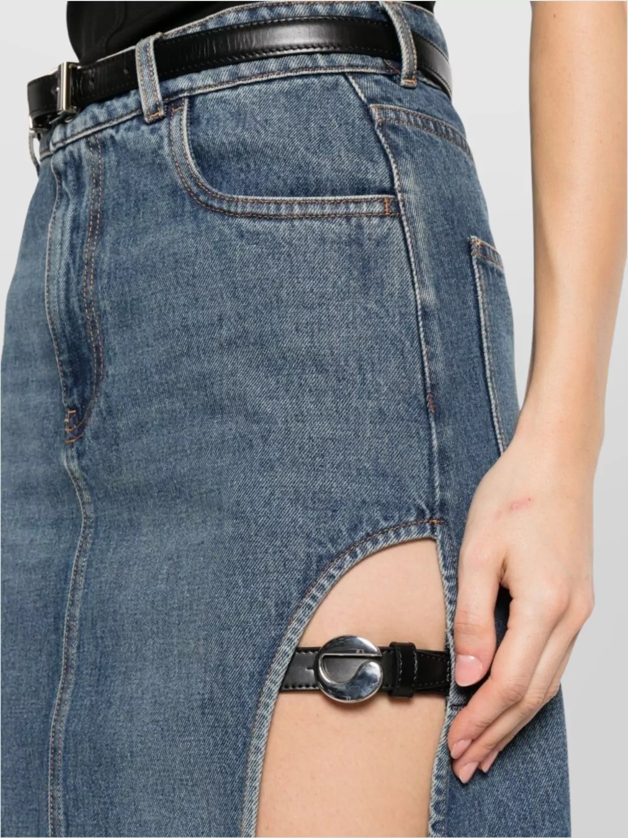 Coperni High Waist Midi Skirt With Side Split