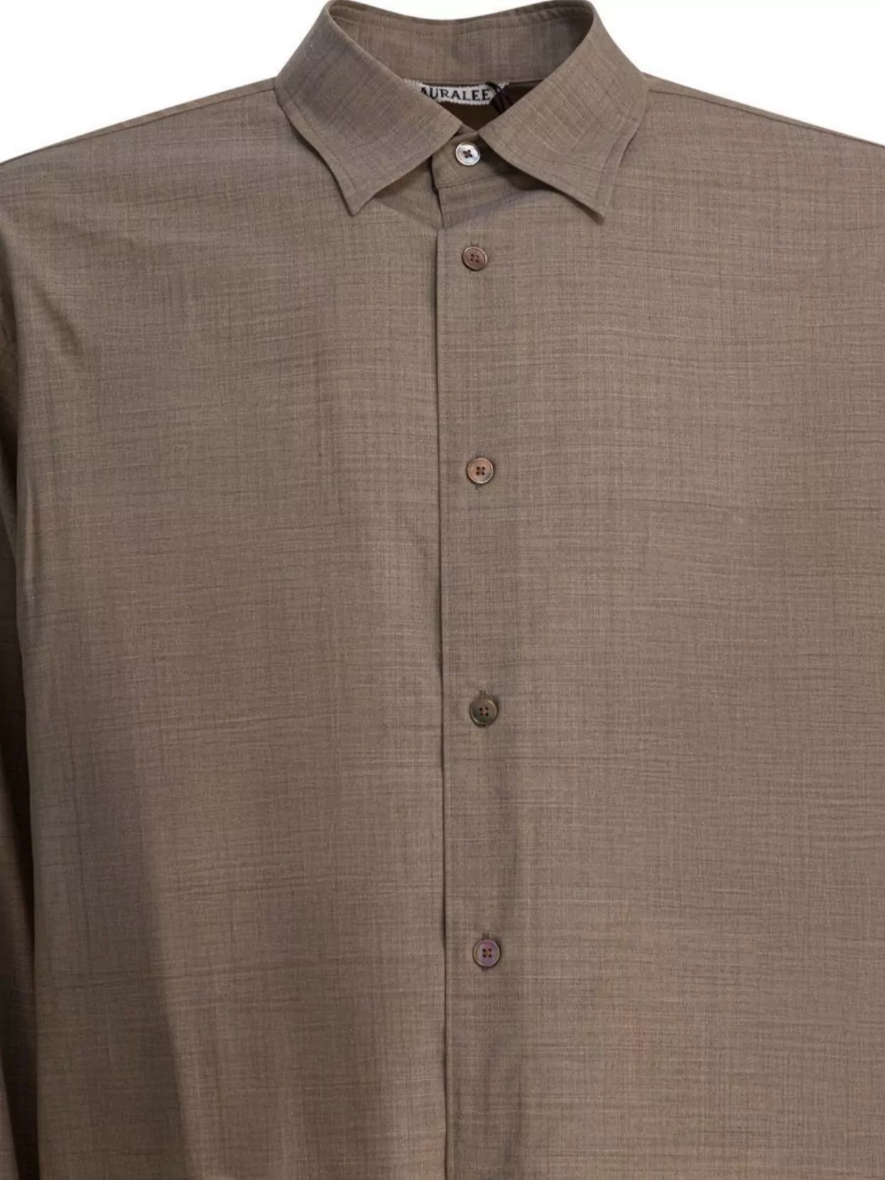 Auralee Casual Wool Shirt Button-Down Collar